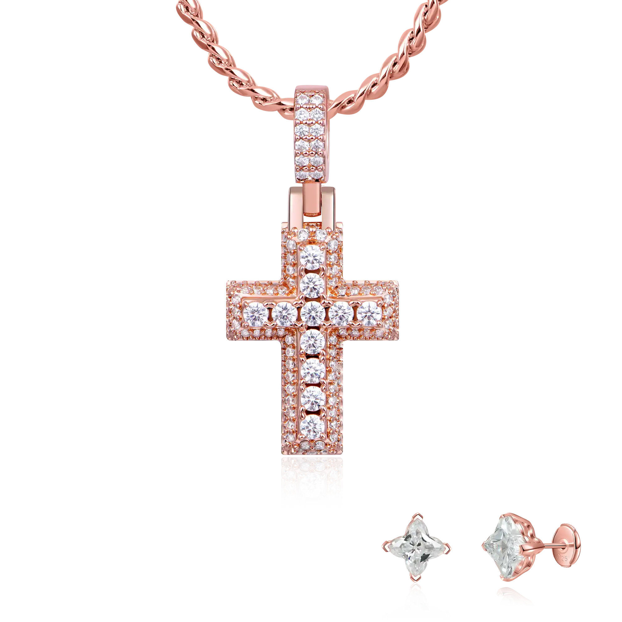 Rose Glow Daily Pendant & Earrings Set