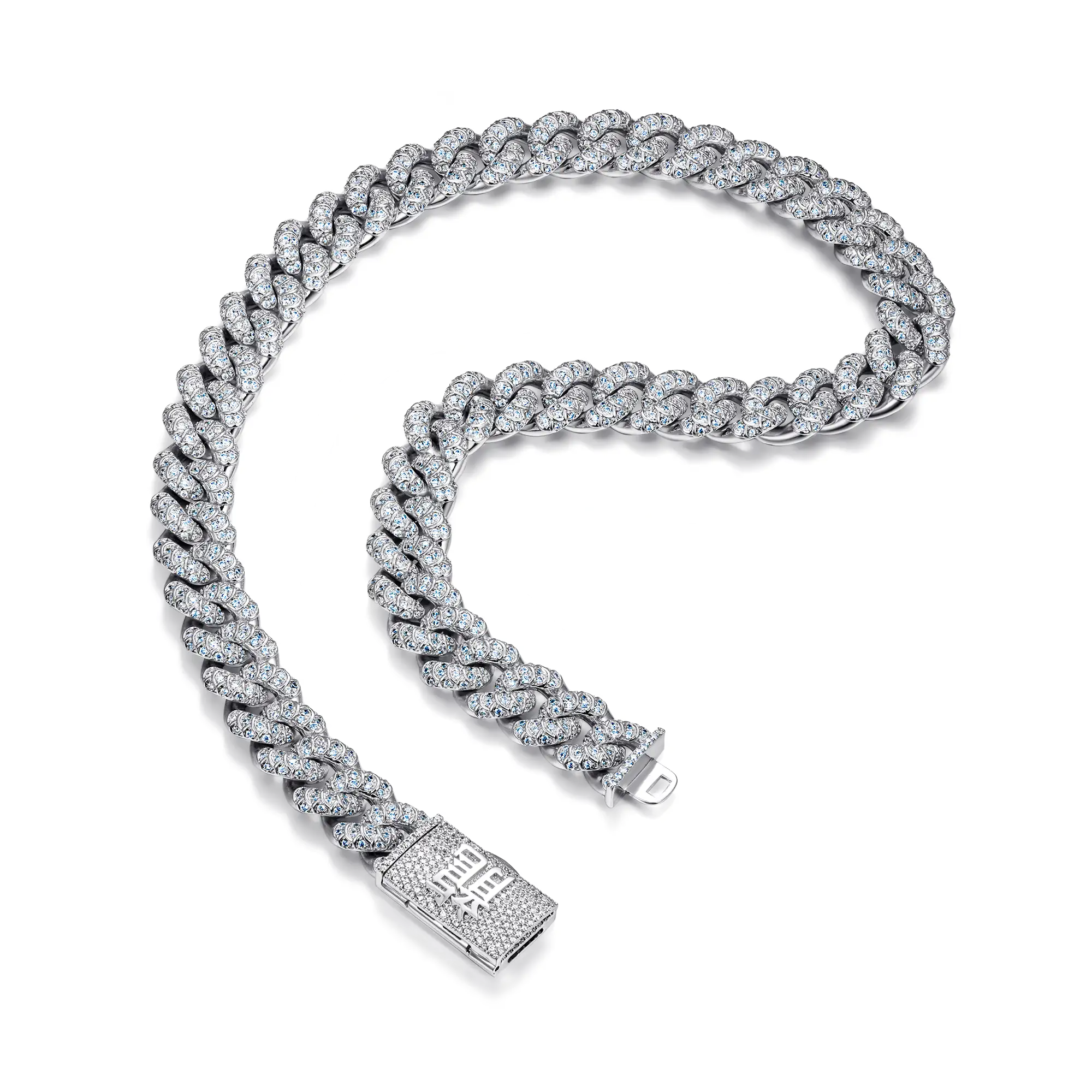 Wong Dragon Box Broche Cadena cubana - 15 mm