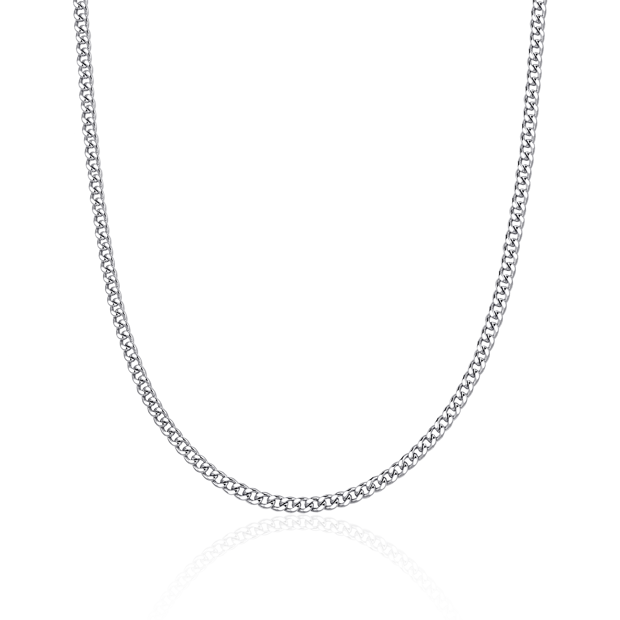 3.5mm&8mm Miami Micro Cuban Curb Chain - White Gold