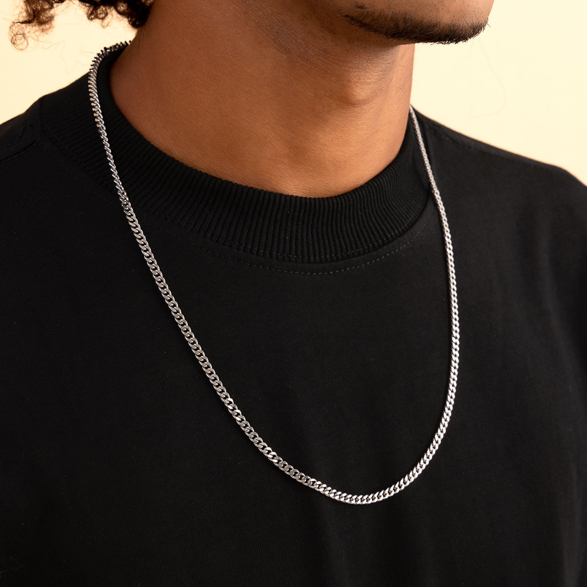 3.5mm&8mm Miami Micro Cuban Curb Chain - White Gold