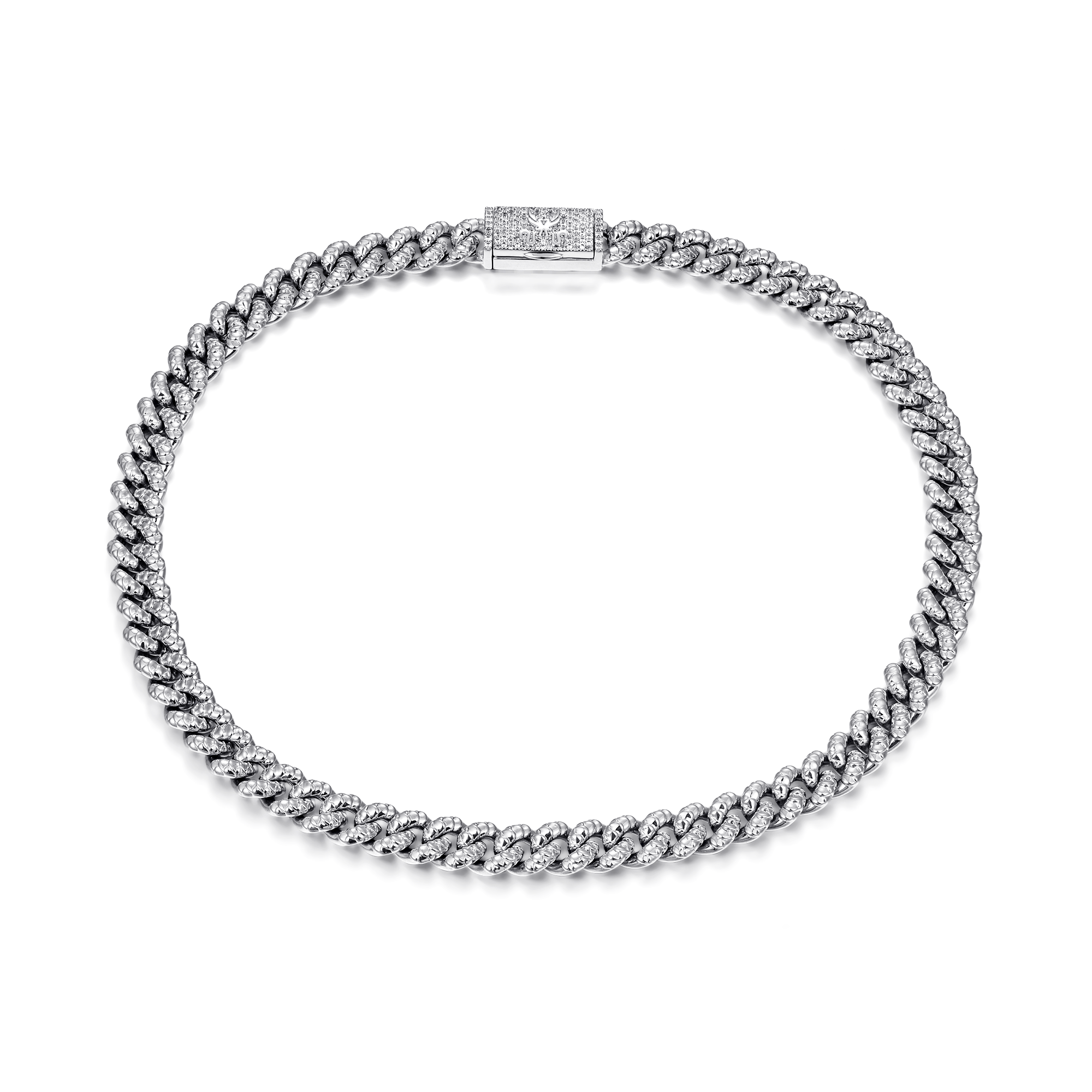 Cadena curvada cubana Miami con cierre de caja de dragón WONG - 10 mm