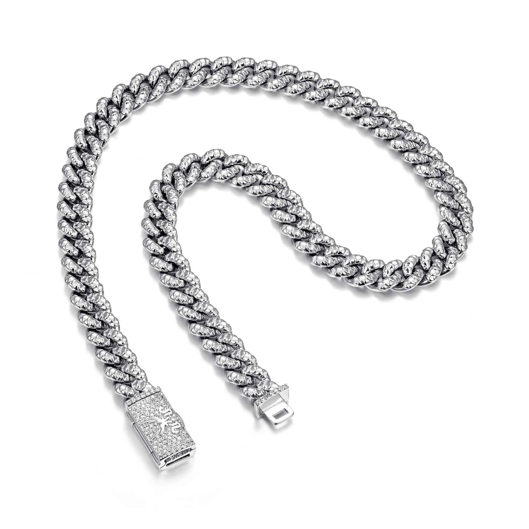 Cadena curvada cubana Miami con cierre de caja de dragón WONG - 10 mm