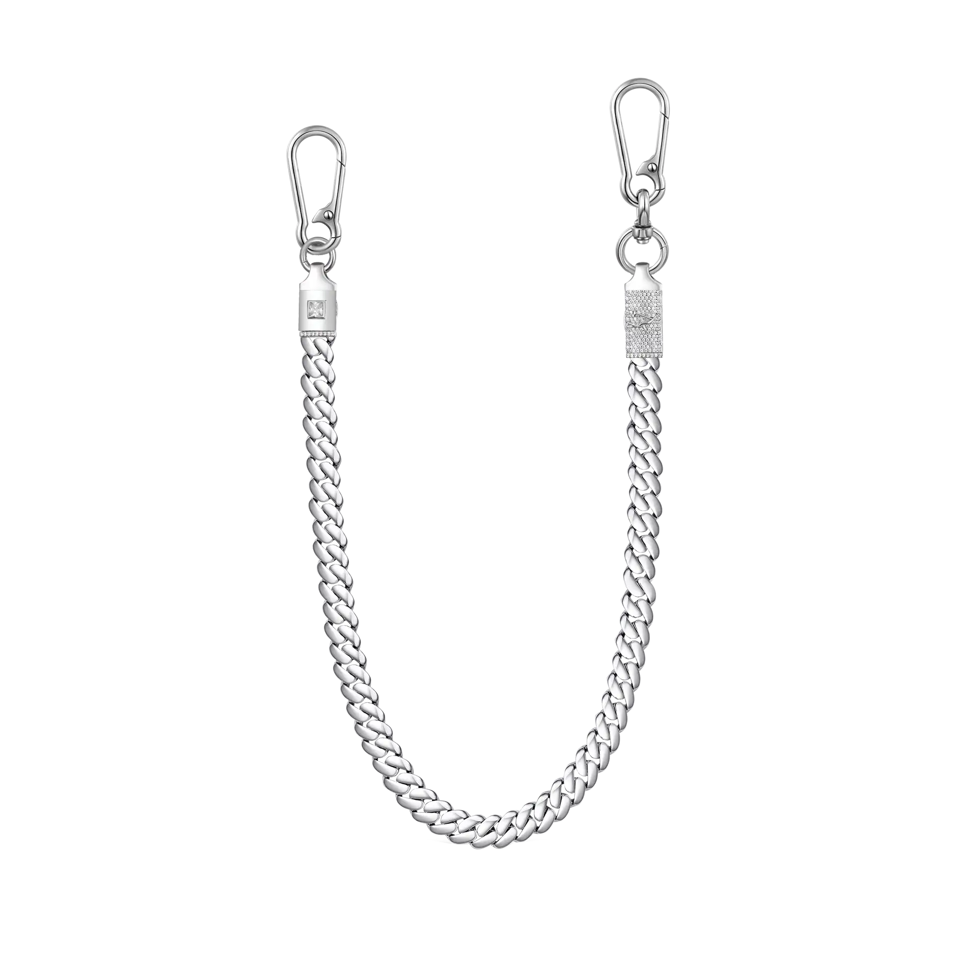 Catena cubana Miami solida moissanite - 12 mm - 12 mm