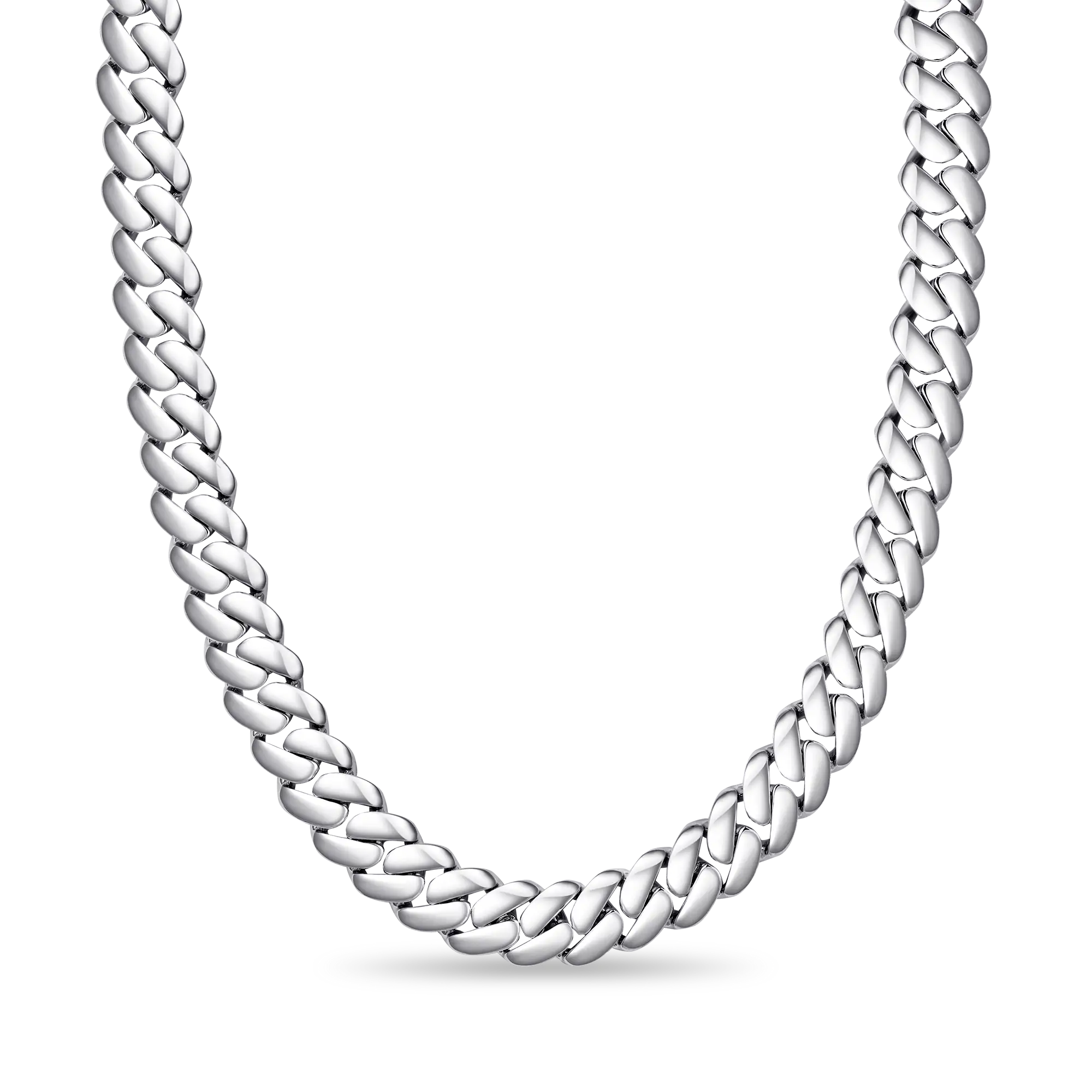 Miami Cuban Link Chain Real Silver Hip Hop Chains 12mm 14K Gold