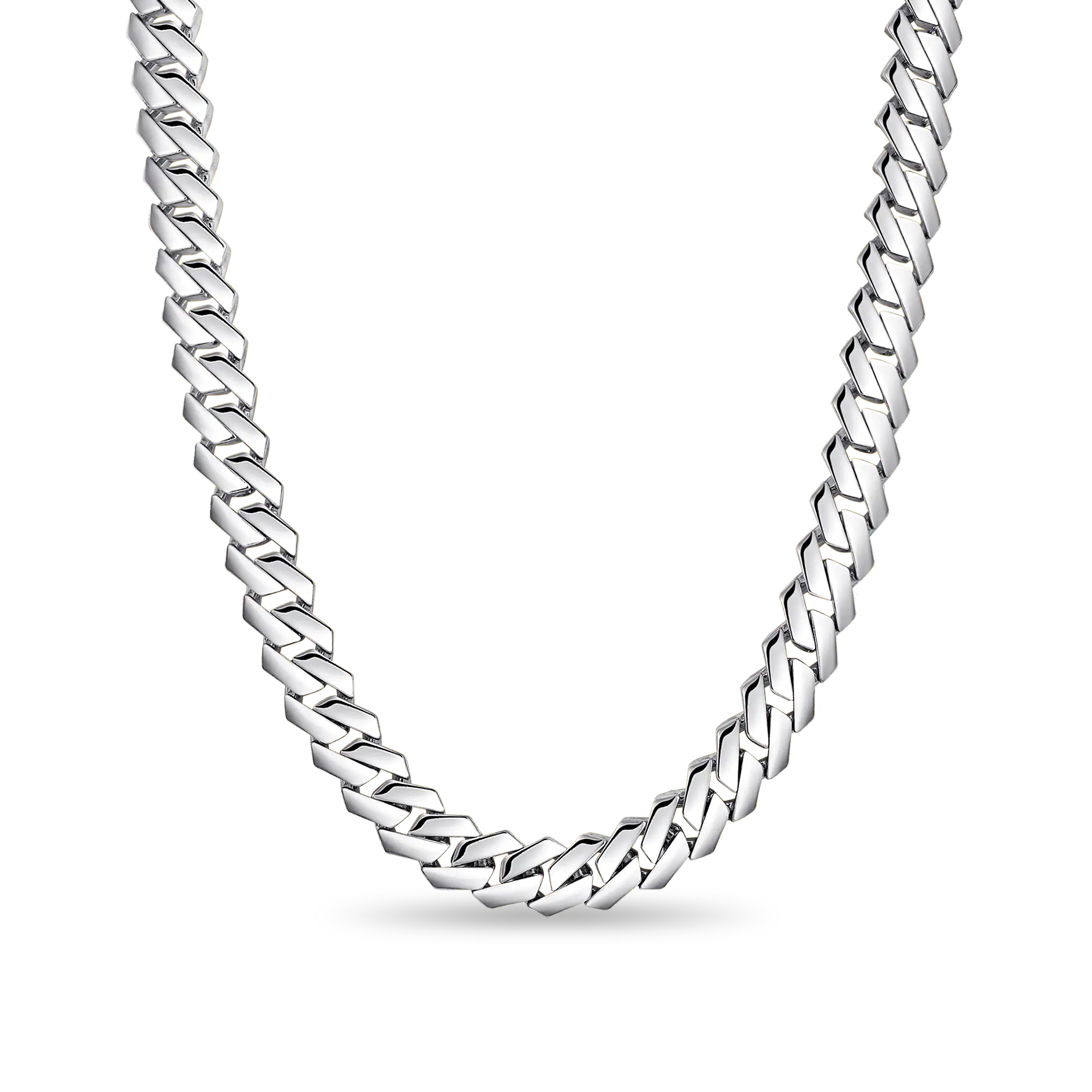 MOISSANITE Plain Gold Prong Cuba Cuban Link Chain - 10 mm
