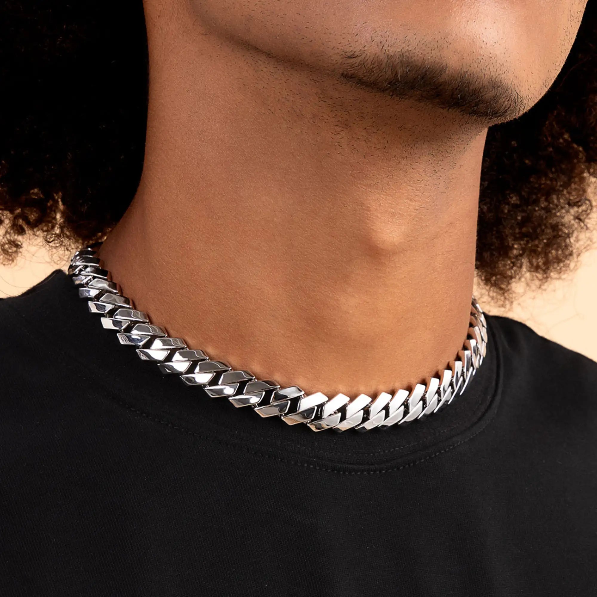 MOISSANITE Plain Gold Prong Cuba Cuban Link Chain - 10 mm