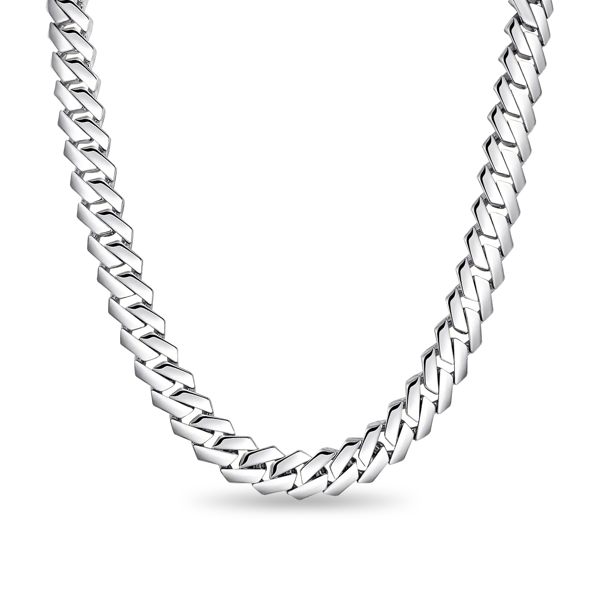 MOISSANITE Plain Gold Prong Cuba Cuban Link Chain - 12 mm