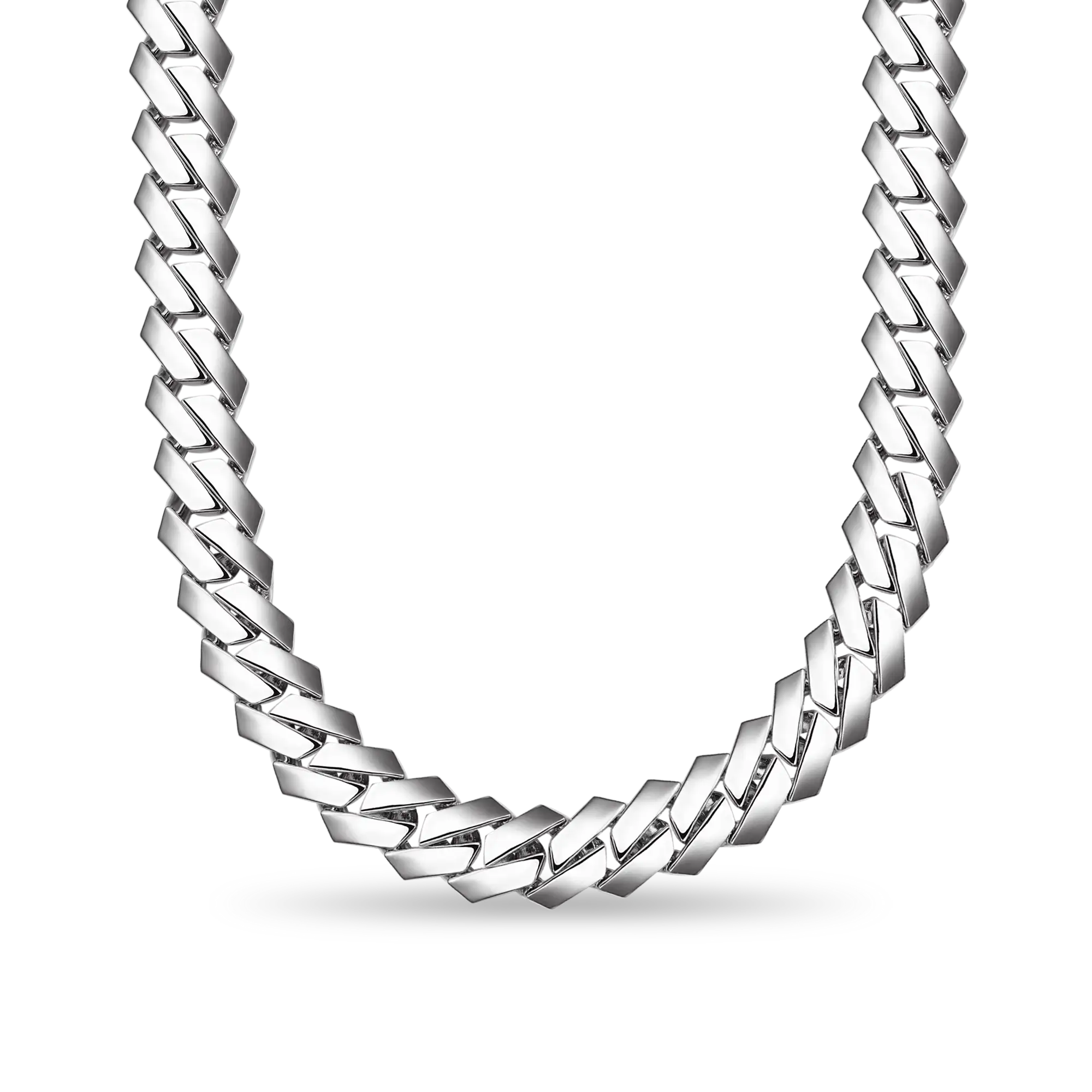 MOISSANITE Plain Gold Prong Cuba Cuban Link Chain - 19 mm