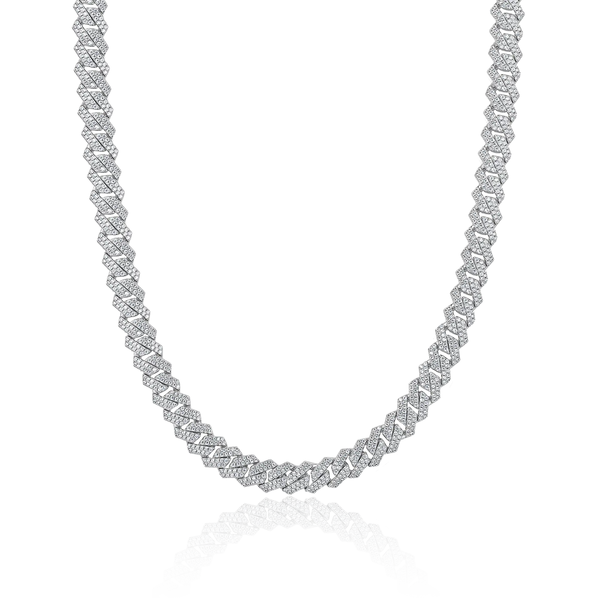 Youth Round Cut Prong Cuban Link Chain - 8mm