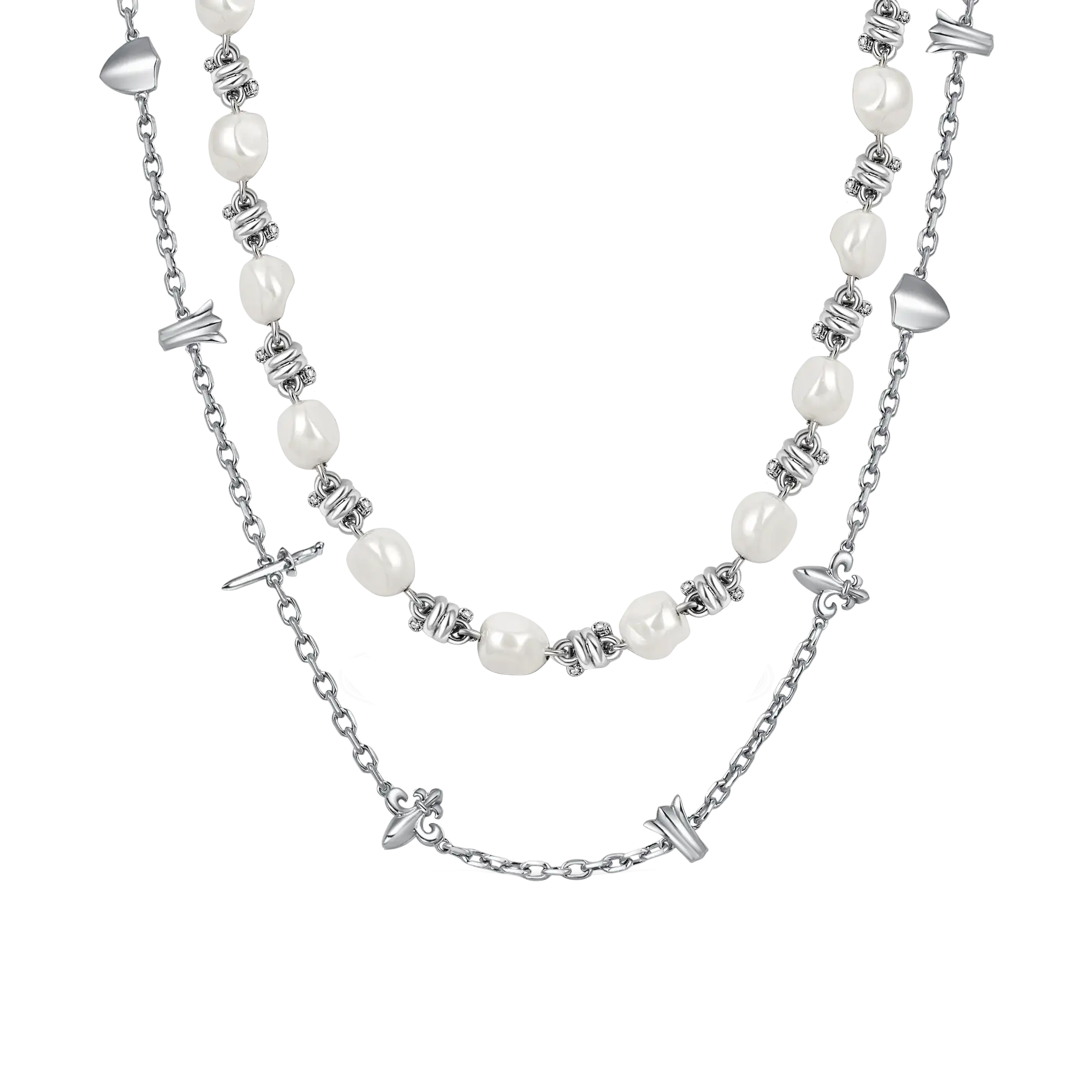 Knight Fleur de lis Plain Chain + Set regalo per la catena perle a filo spinato