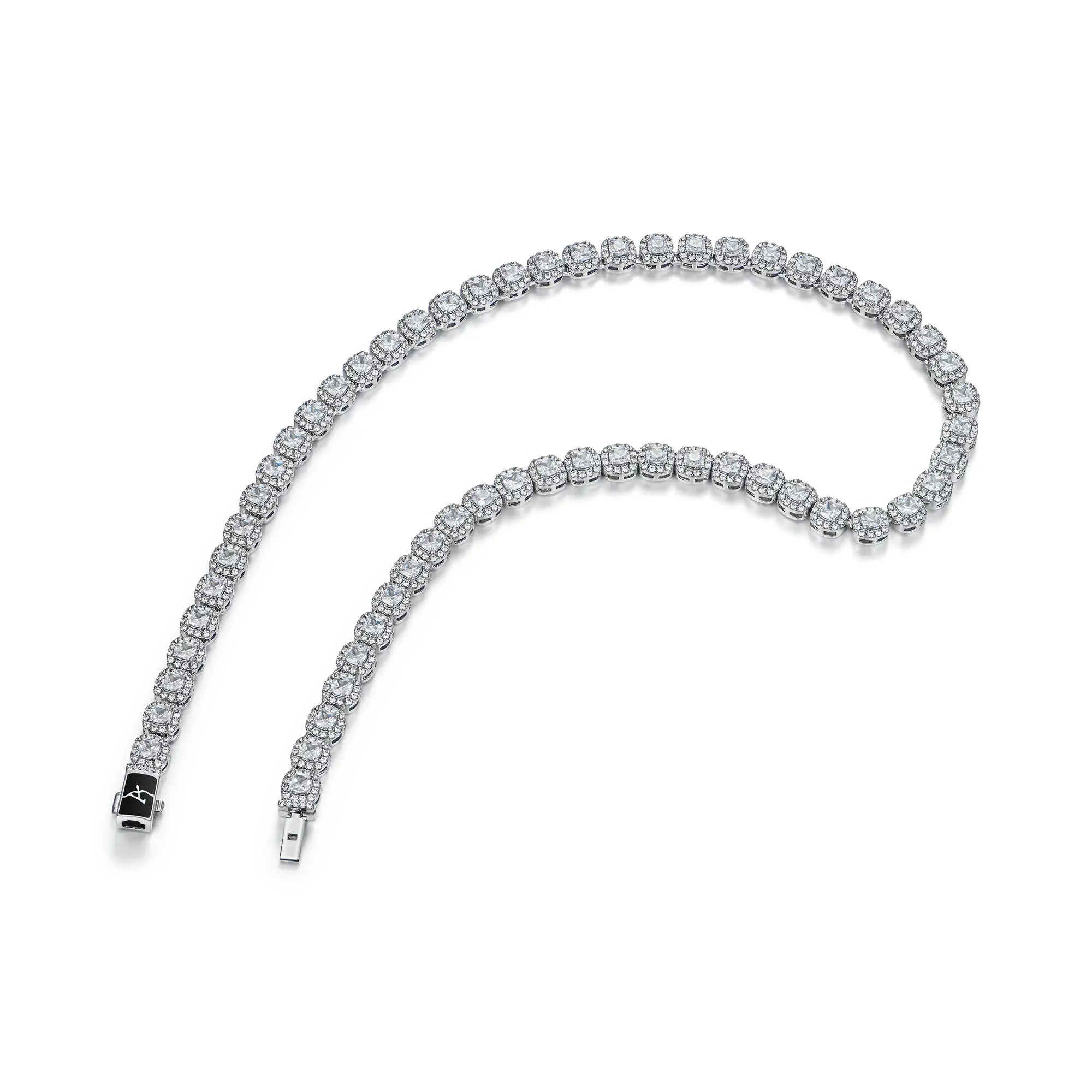Youth Cushion-Cut Clustered Tennis Chain - 7mm
