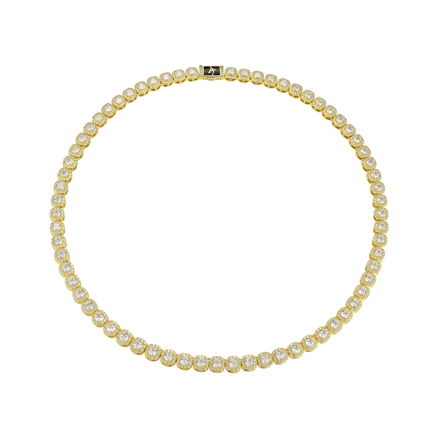 Cushion Cut Clustered Tennis Chain - 7mm