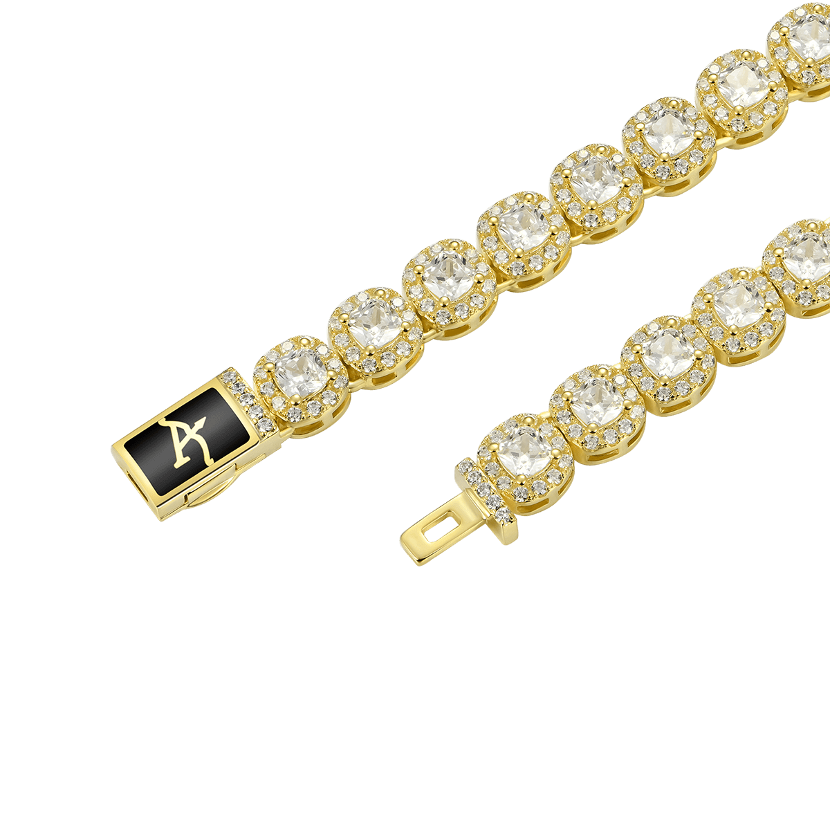 Cushion Cut Clustered Tennis Chain - 7mm