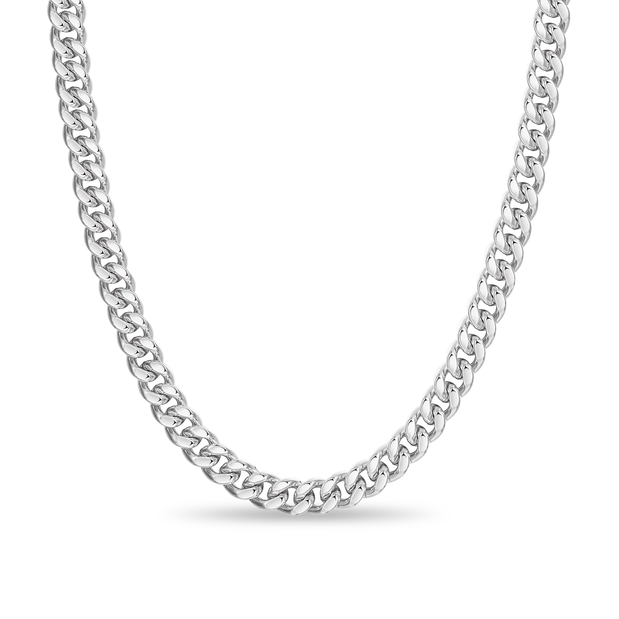 3.5mm&8mm Miami Micro Cuban Curb Chain - White Gold
