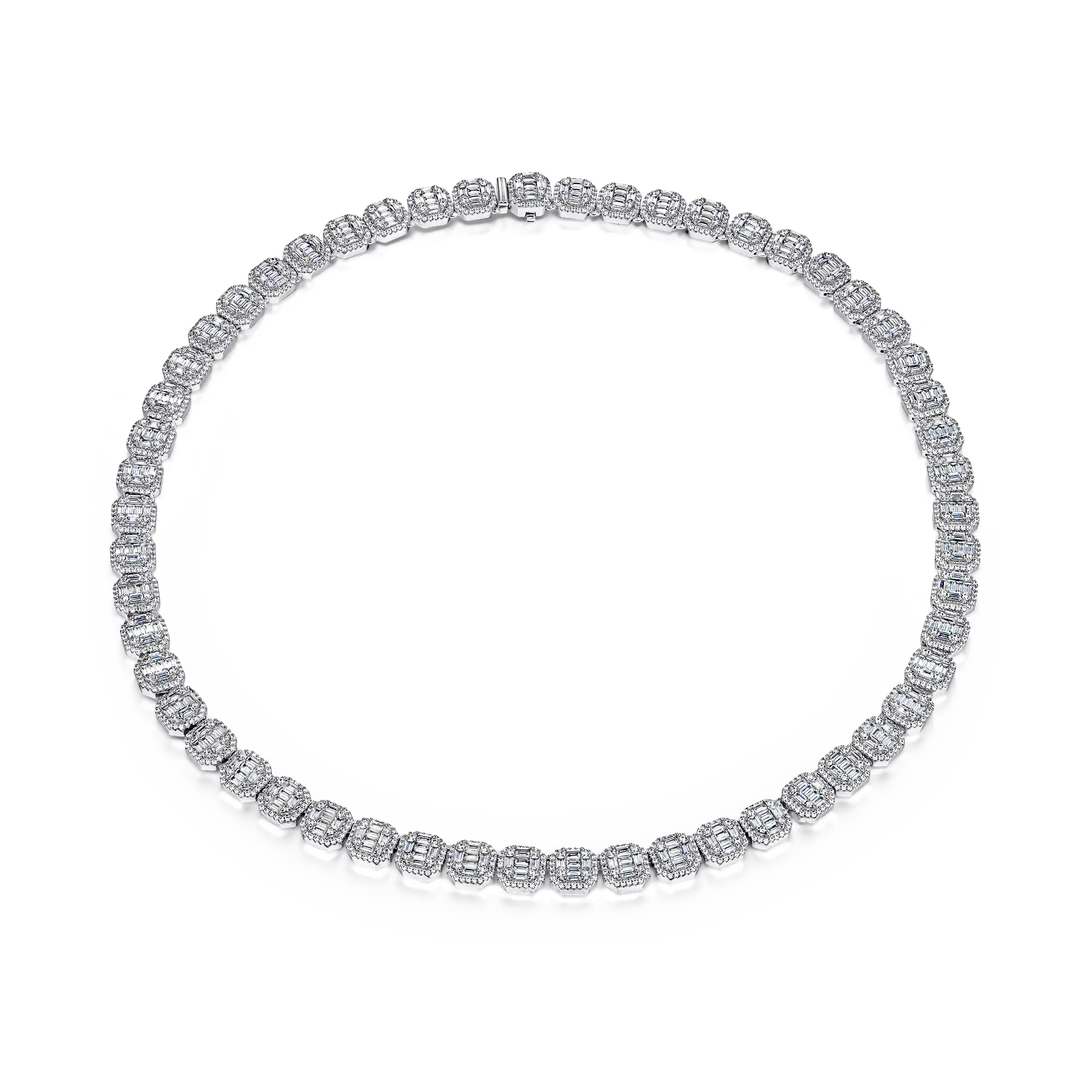 Baguette Clustered Tennis Chain - 8mm