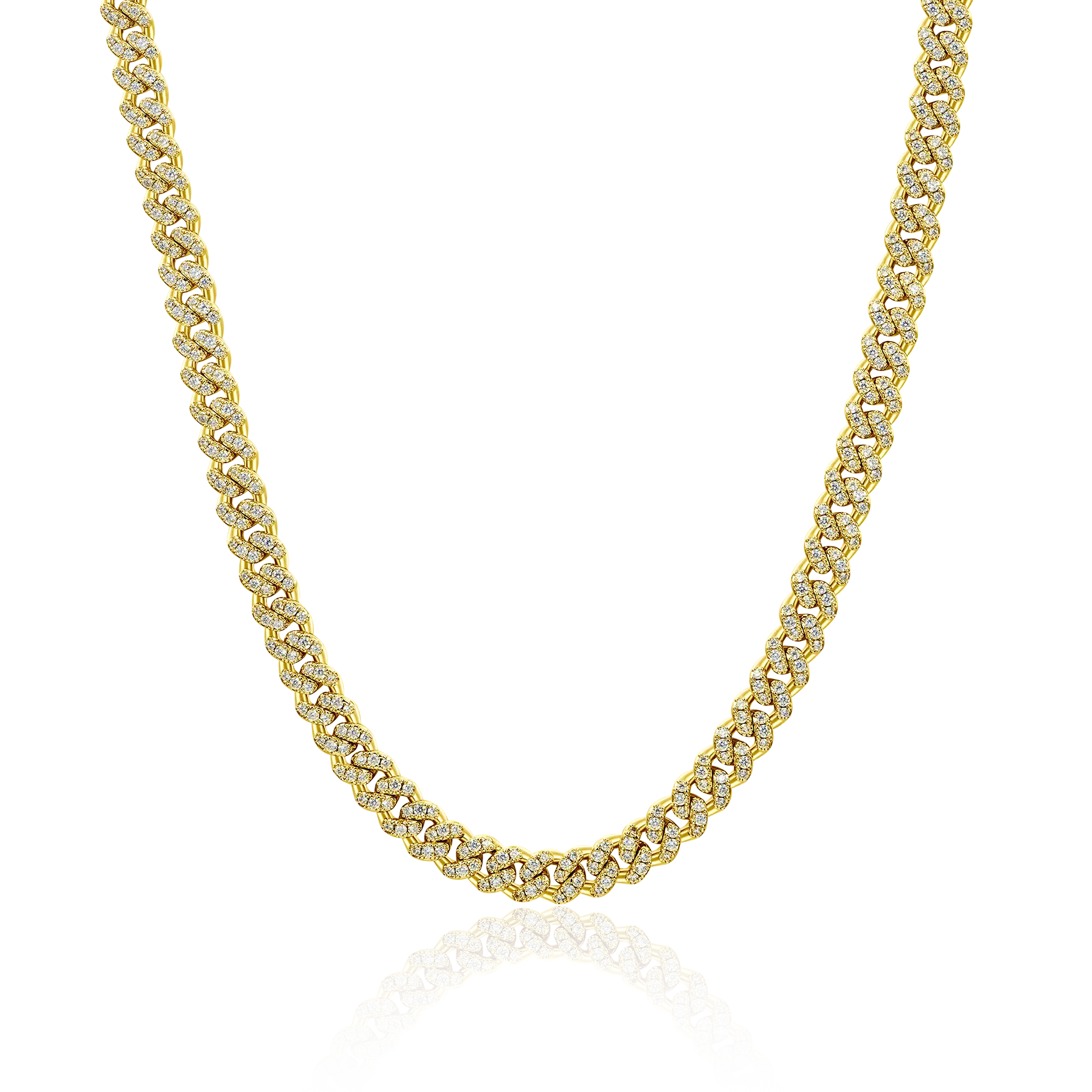 Moissanite Micro Round Cut Cuban Link Chain - 6mm