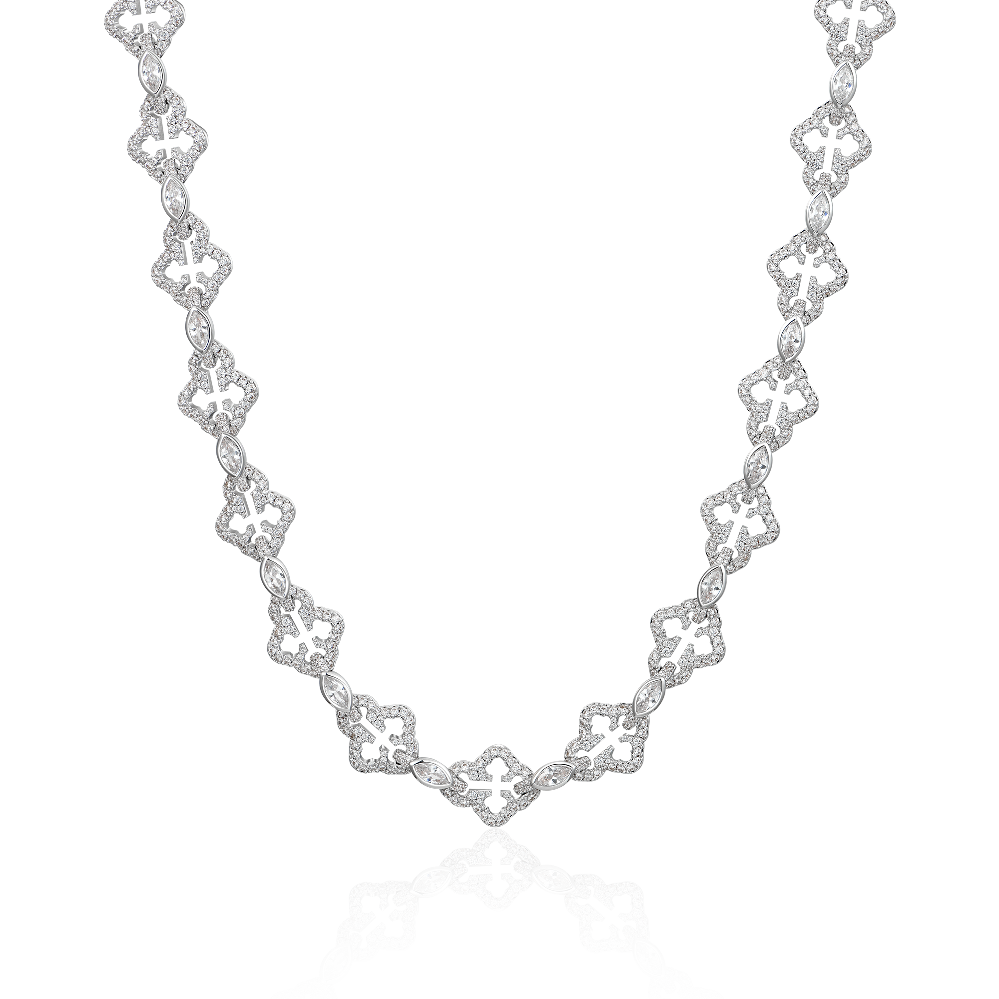 Moissanite marquise corta mezcla bottoni cadena de enlace cruzado - 12 mm