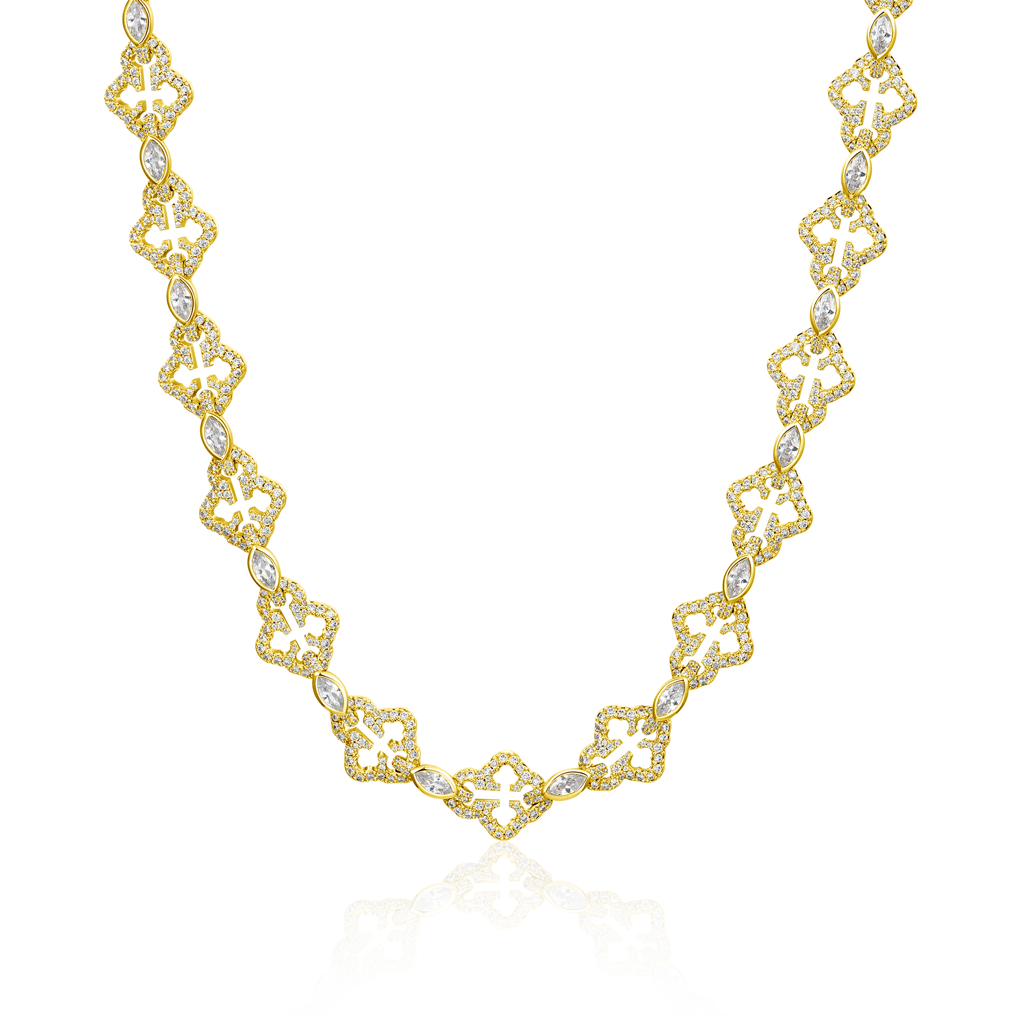 Moissanite marquise corta mezcla bottoni cadena de enlace cruzado - 12 mm