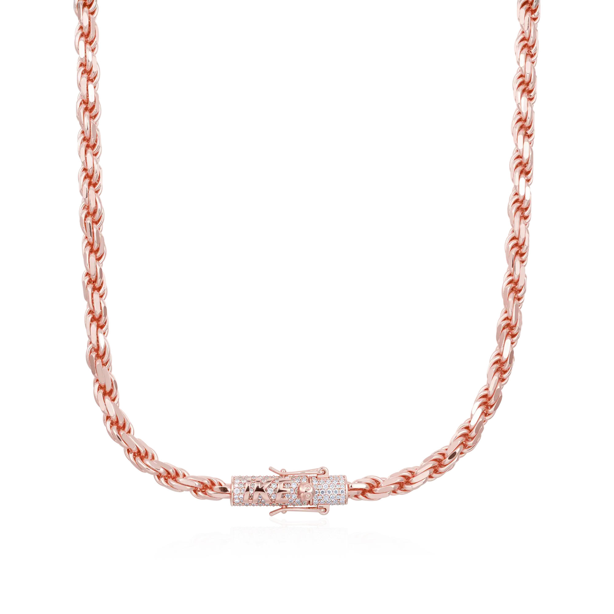 S925 Rope Chain With Moissanite Clasp - 6mm
