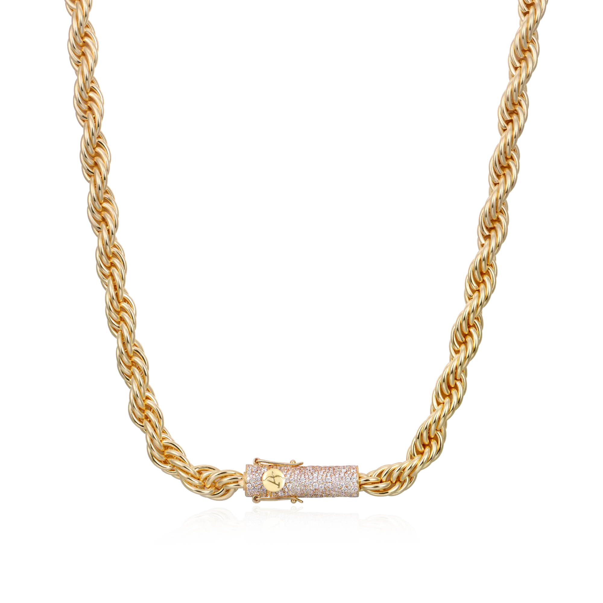 Rope Chain With Iced Clasp - 10mm