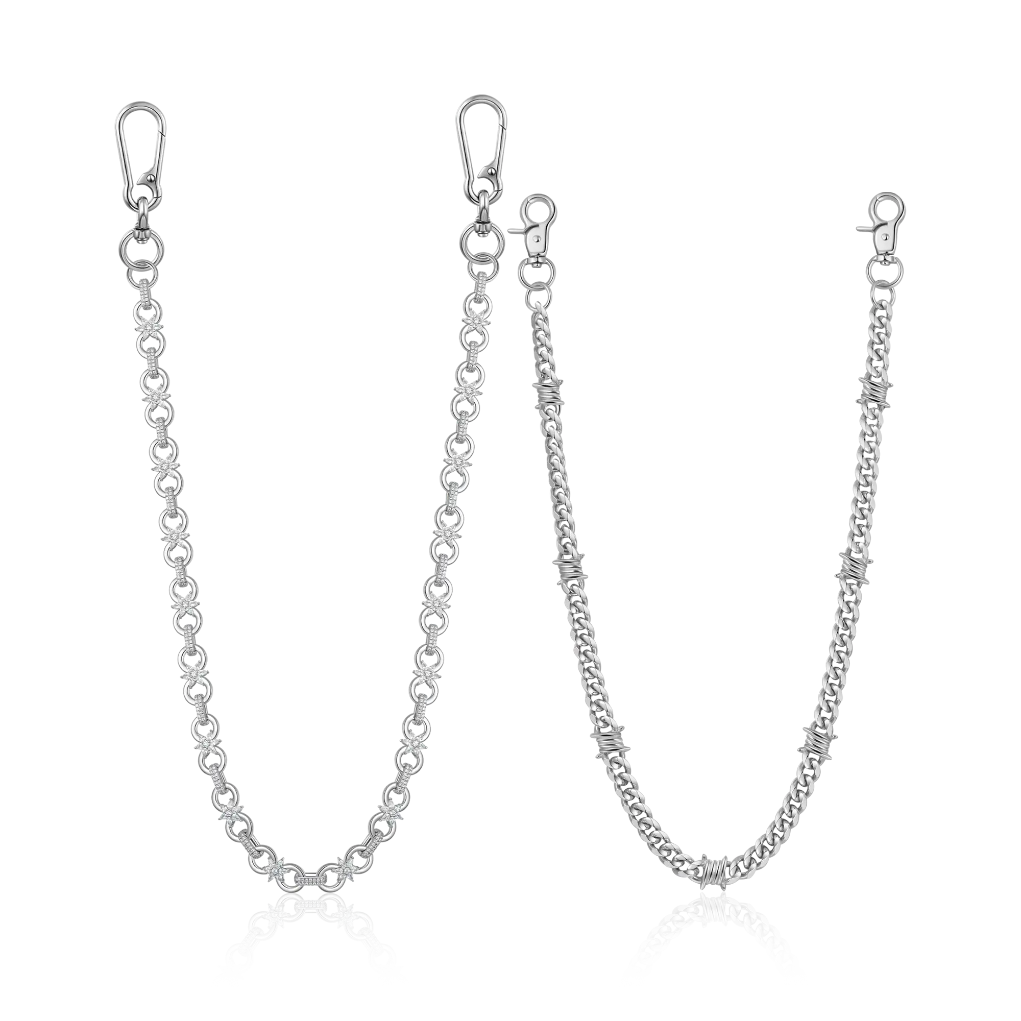 Infinity Bloom & Thorned Cuban Wallet Chain Bündel