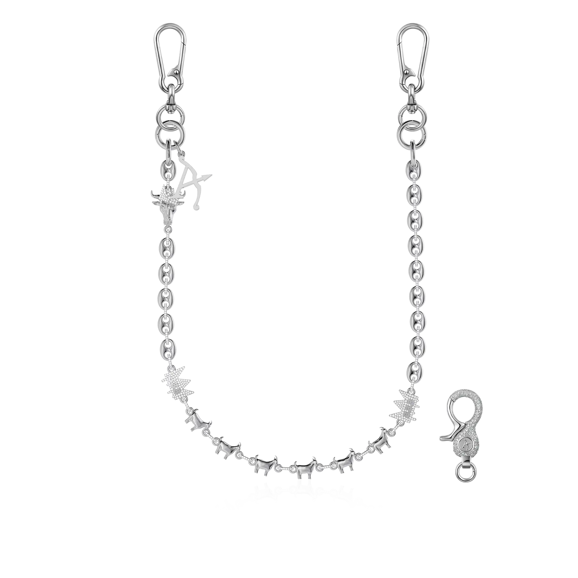 Moissanite Mighty G.O.A.T. Cadena de billetera