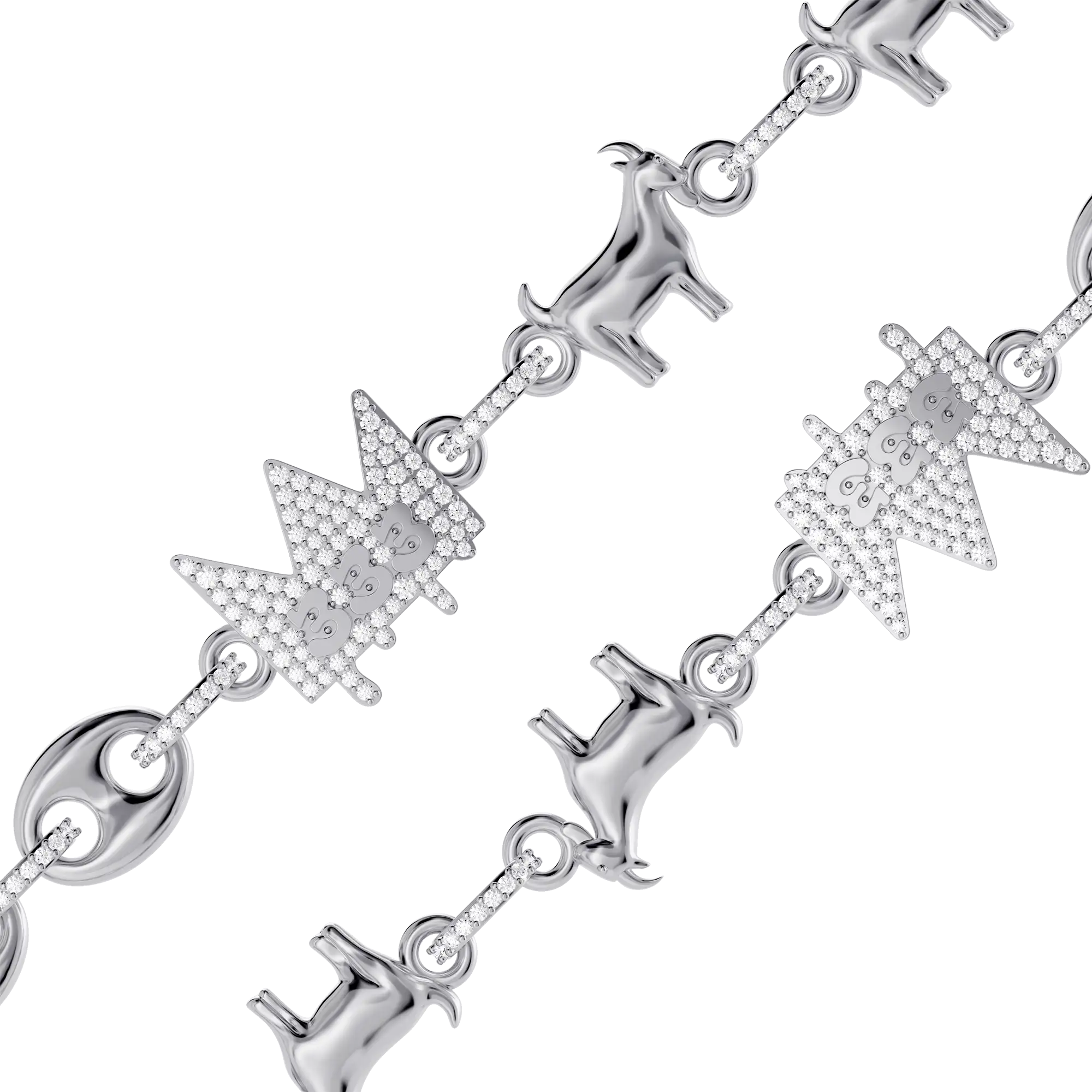 Moissanite Mighty G.O.A.T. Wallet Chain