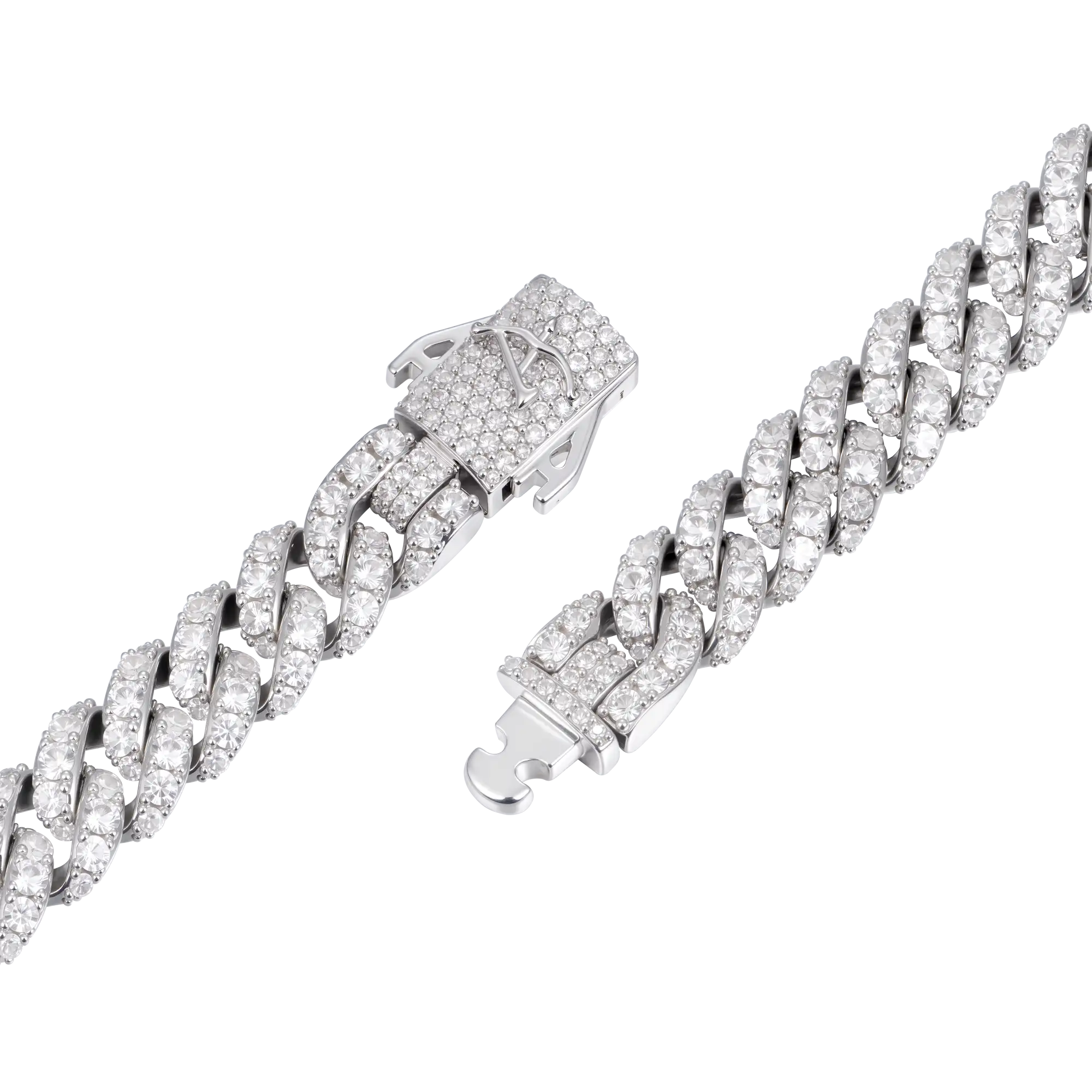 Moissanite Micro Round Cut Cuban Link Chain - 8mm