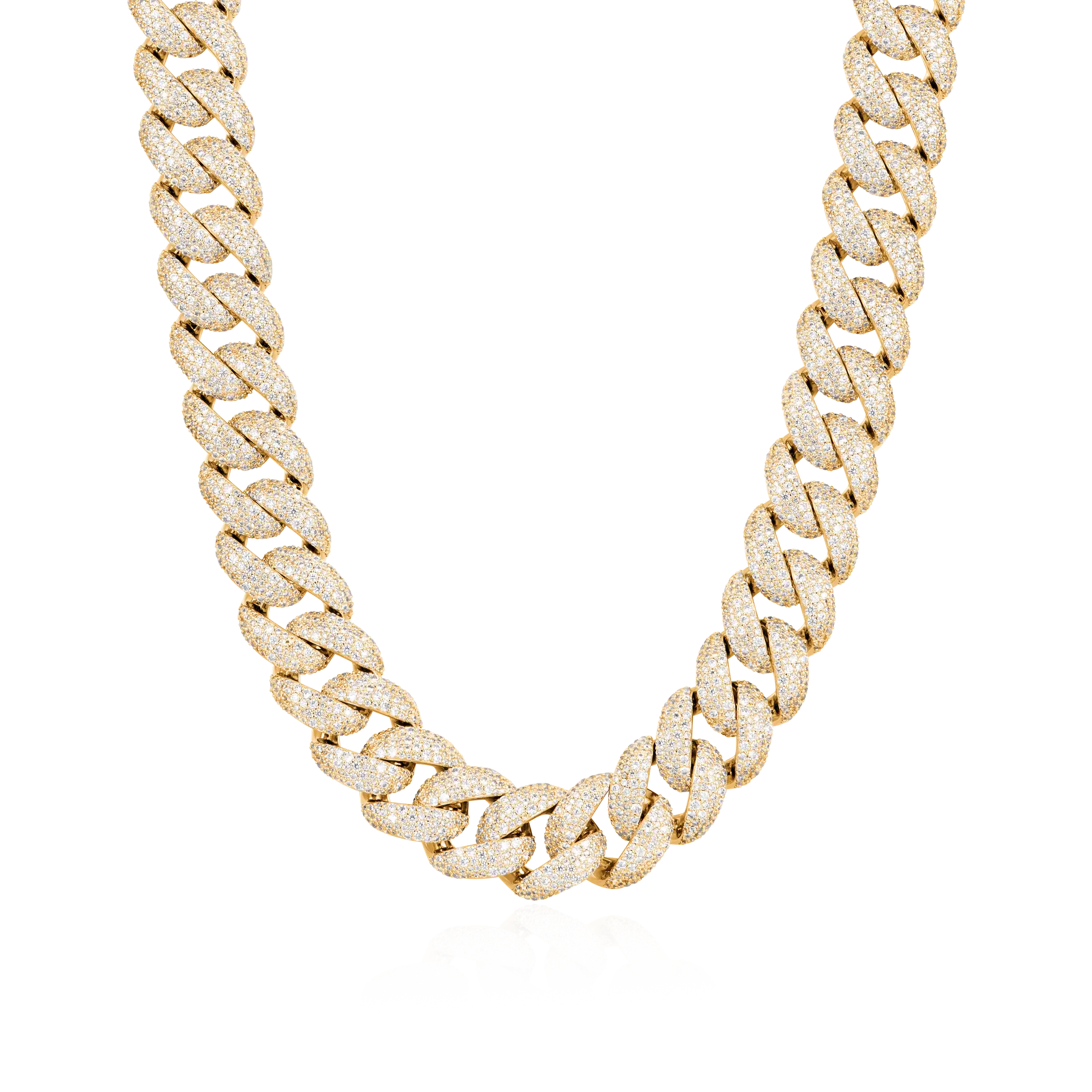 Moissanite Round Cut Cuban Link Chain - 19mm