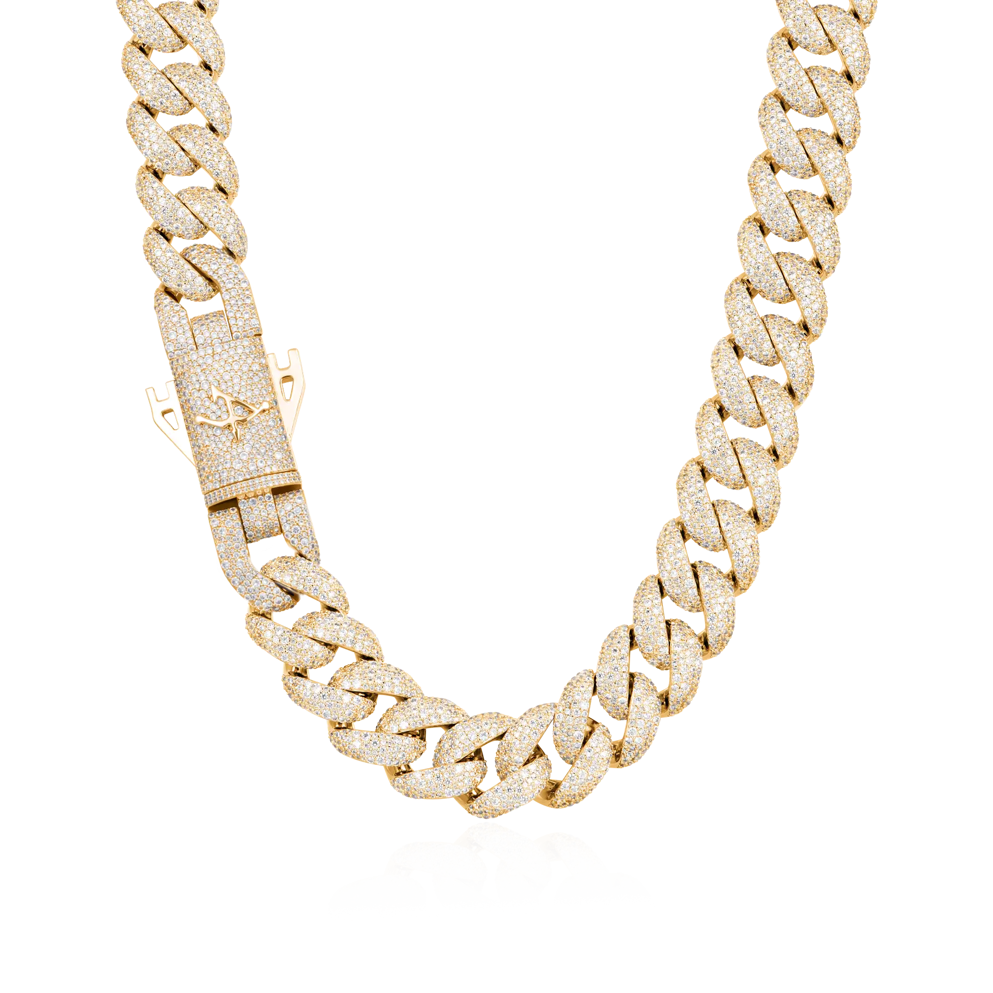 Moissanite Round Cut Cuban Link Chain - 19mm