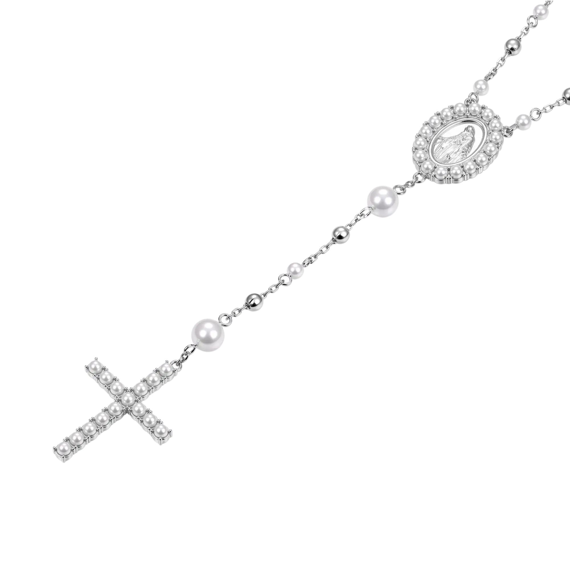 Collar Rosario Virgen María Pura Perla