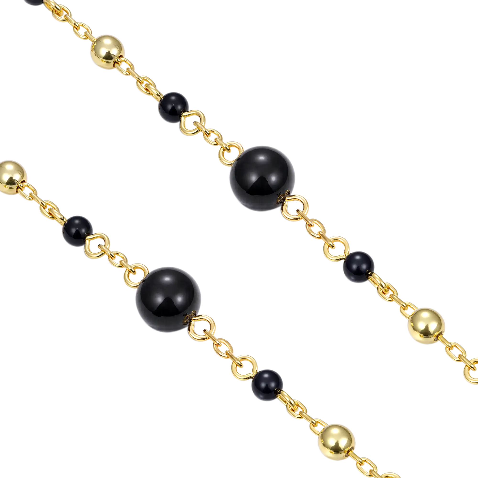 Midnight Pearl Virgin Mary Rosary Necklace