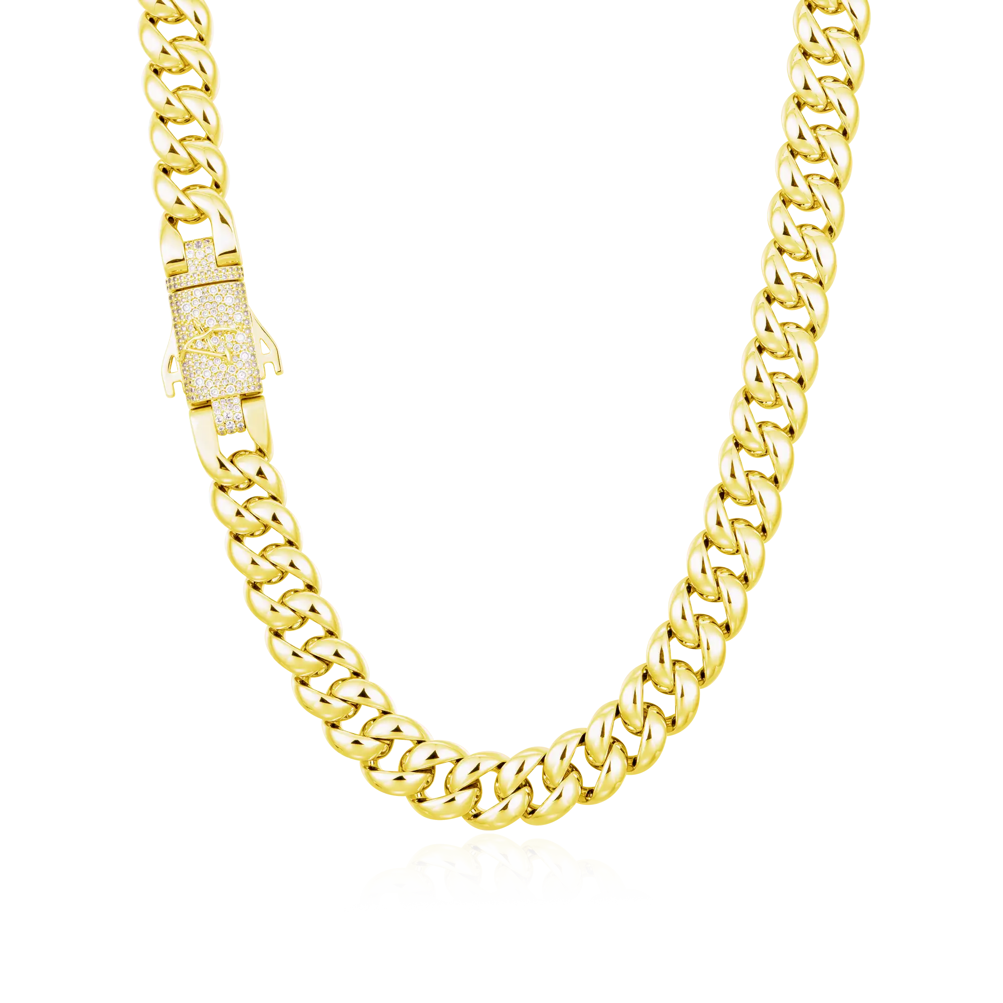 Plain Gold Cuban Link Chain - 12mm