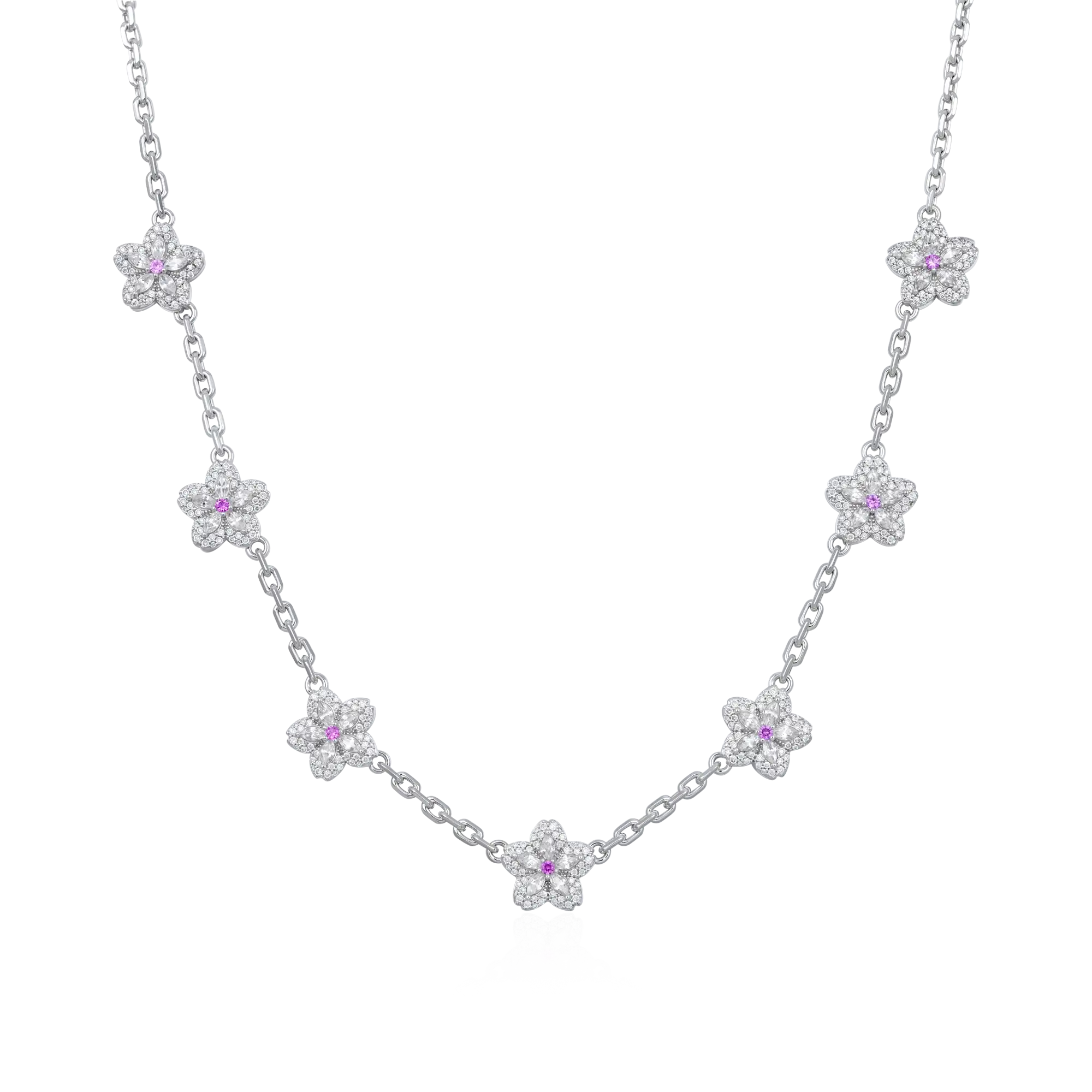 Cherry Blossom Pendant Necklace 18K White Gold – APORRO® EUROPE