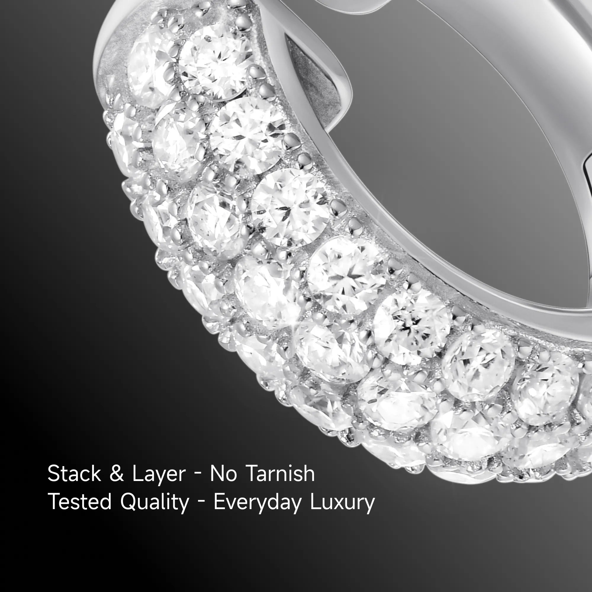 Pendiente de aro en racimo S925