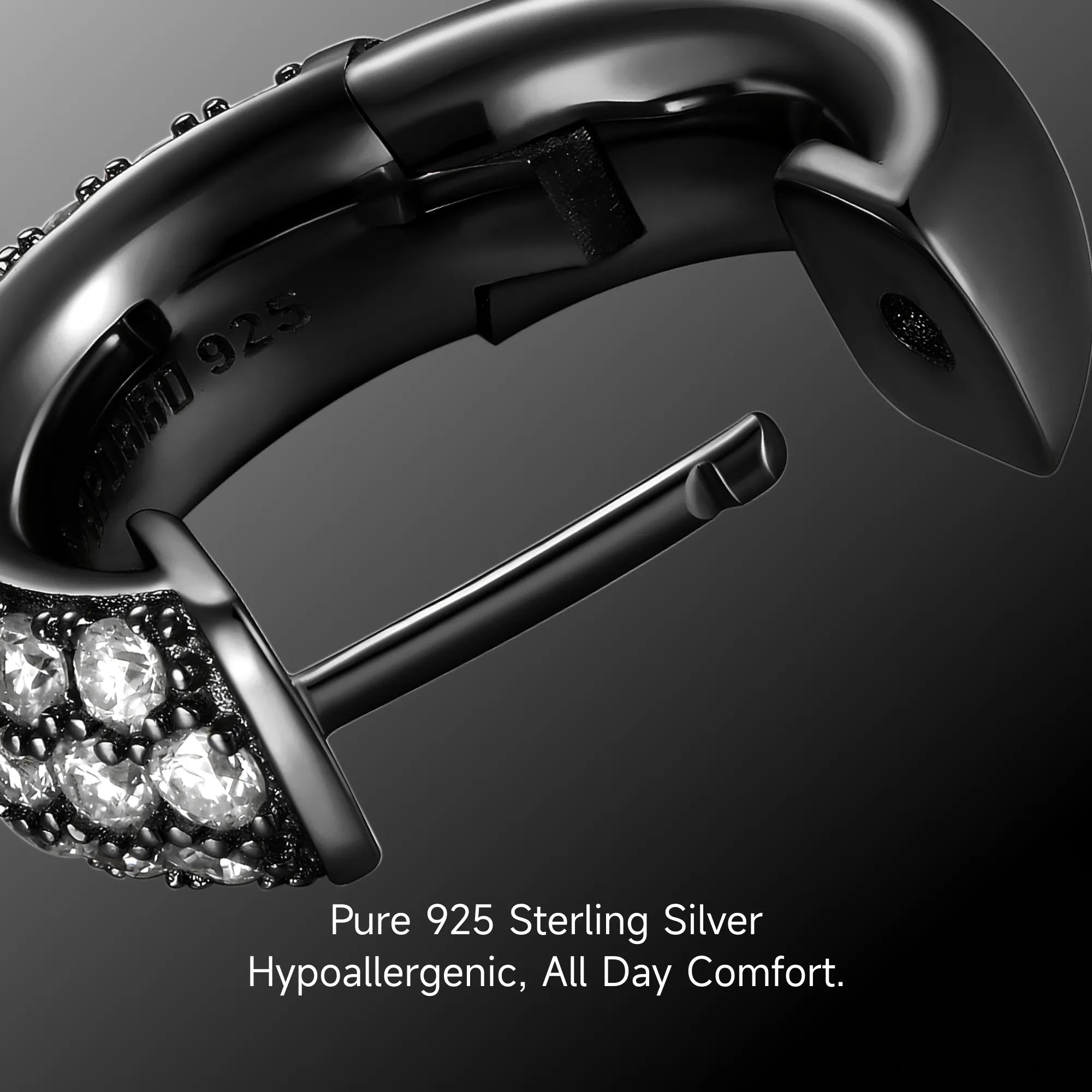 Pendiente de aro en racimo S925