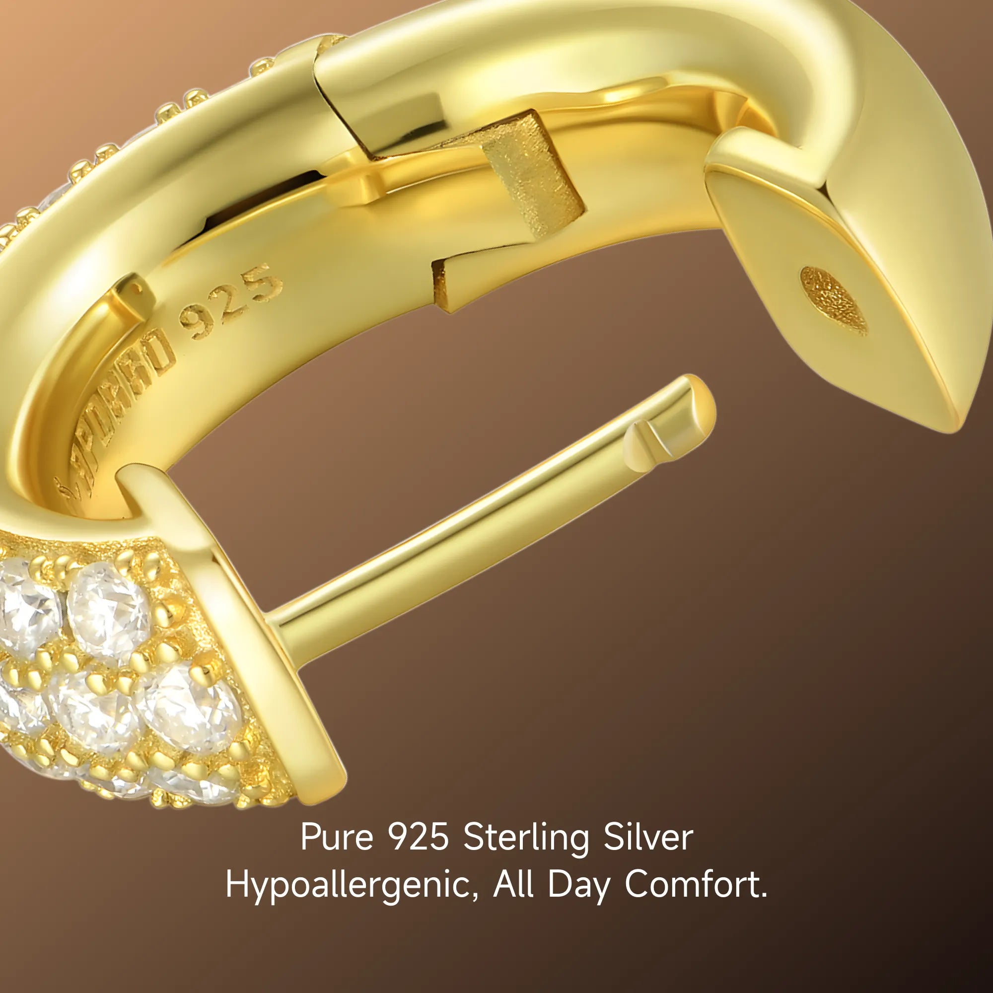 Pendiente de aro en racimo S925