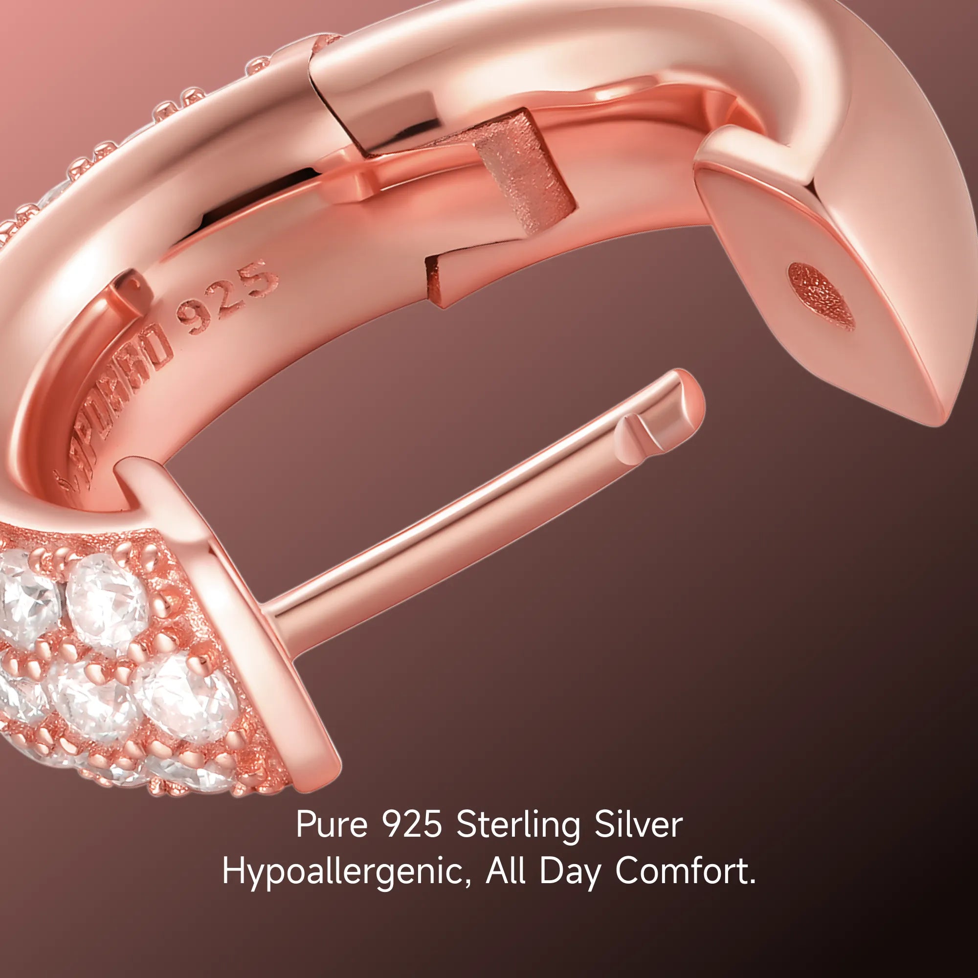 Pendiente de aro en racimo S925