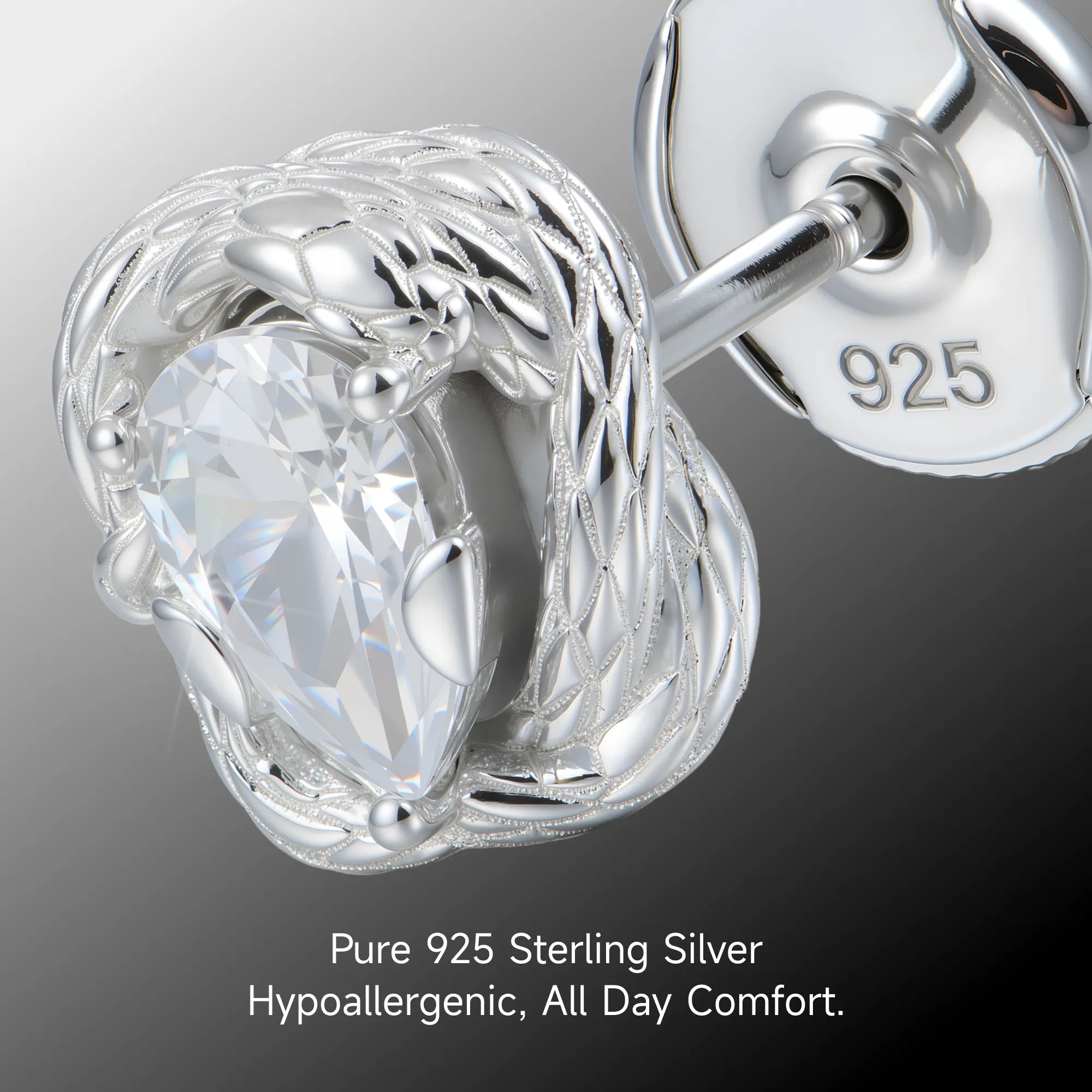 MOISSANITE WOILED SCHNAKE -BOLK -OHRRINGEN