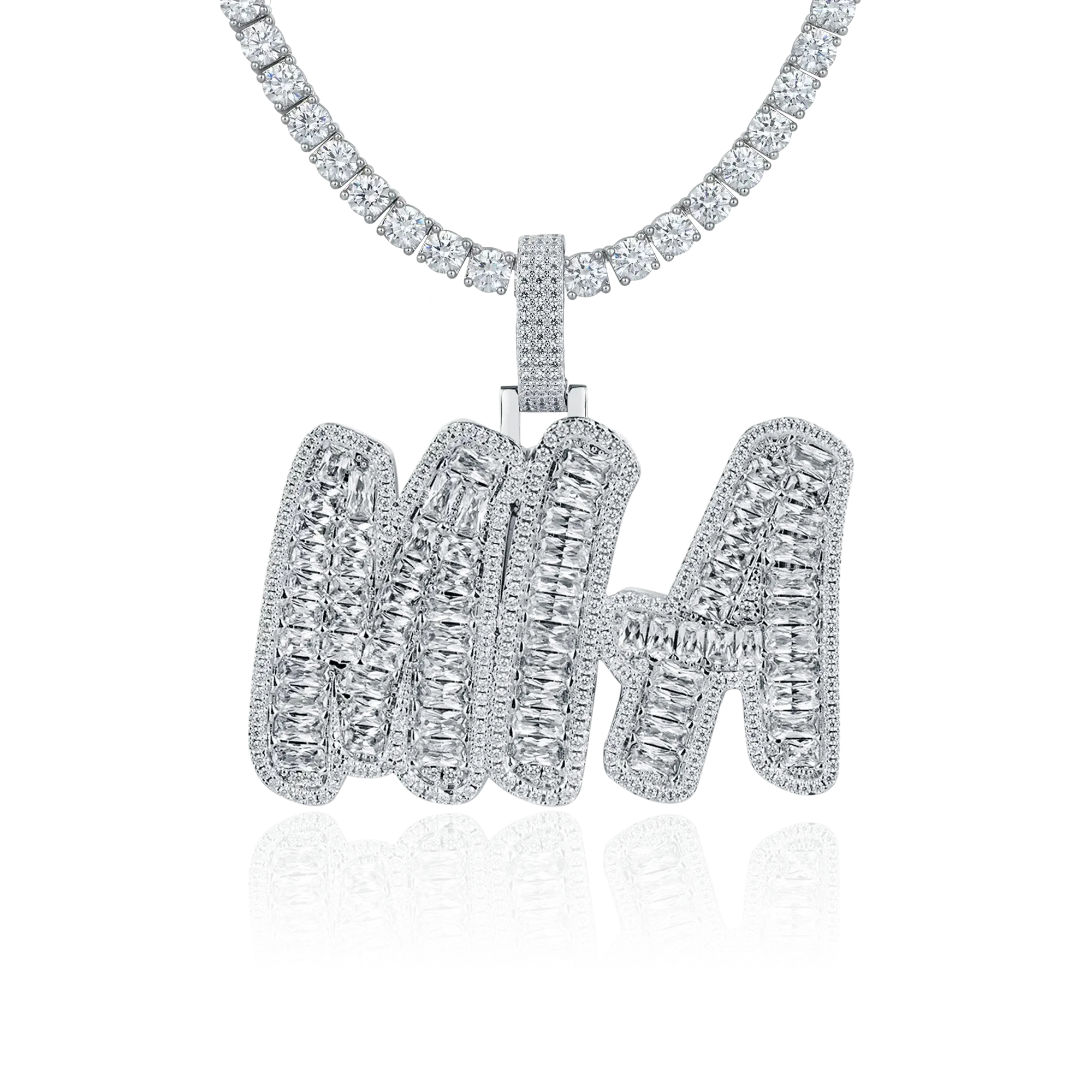 Custom Smaragd Cut Romantic Font Anhänger