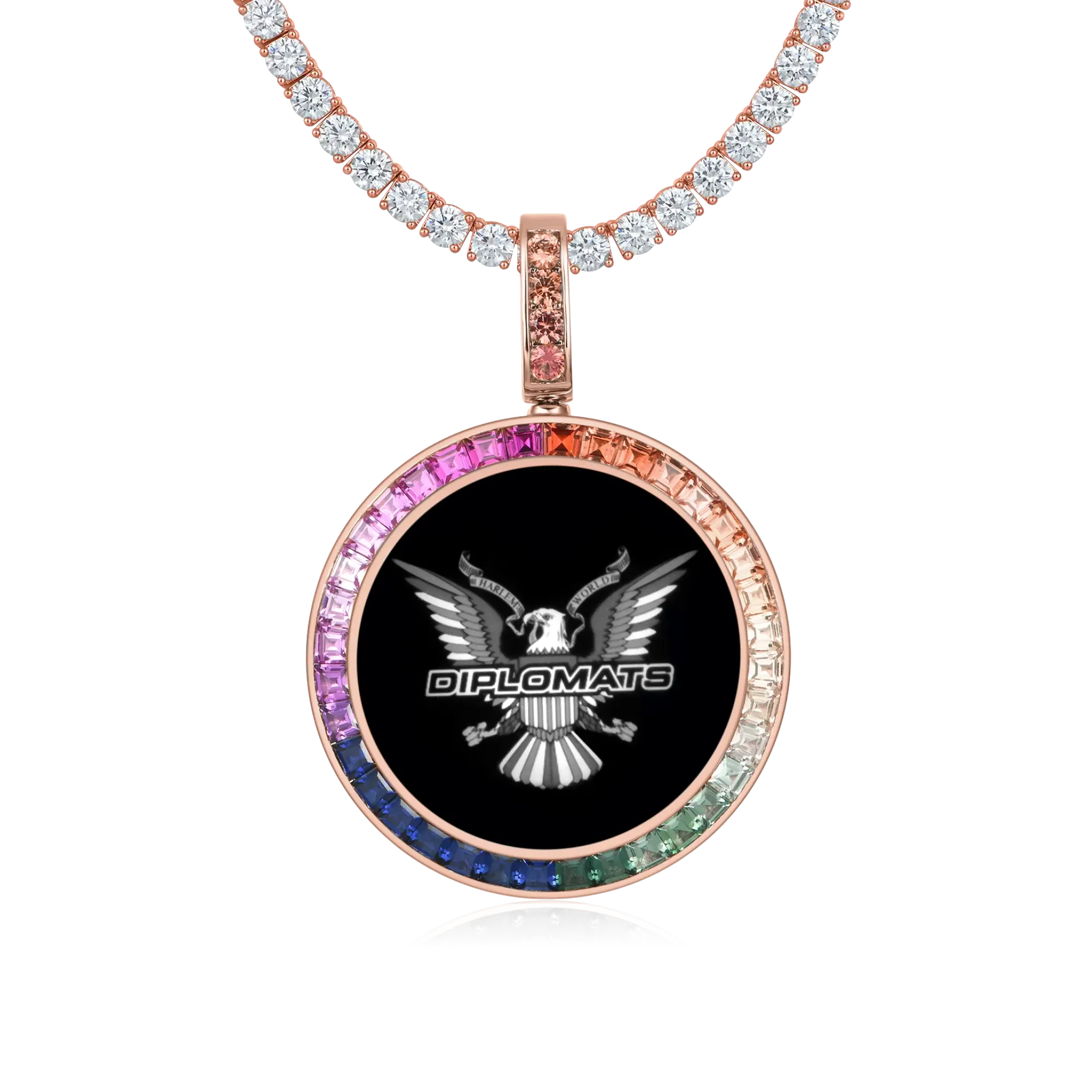 Custom Lab-Grown Gemstone Photo Pendant