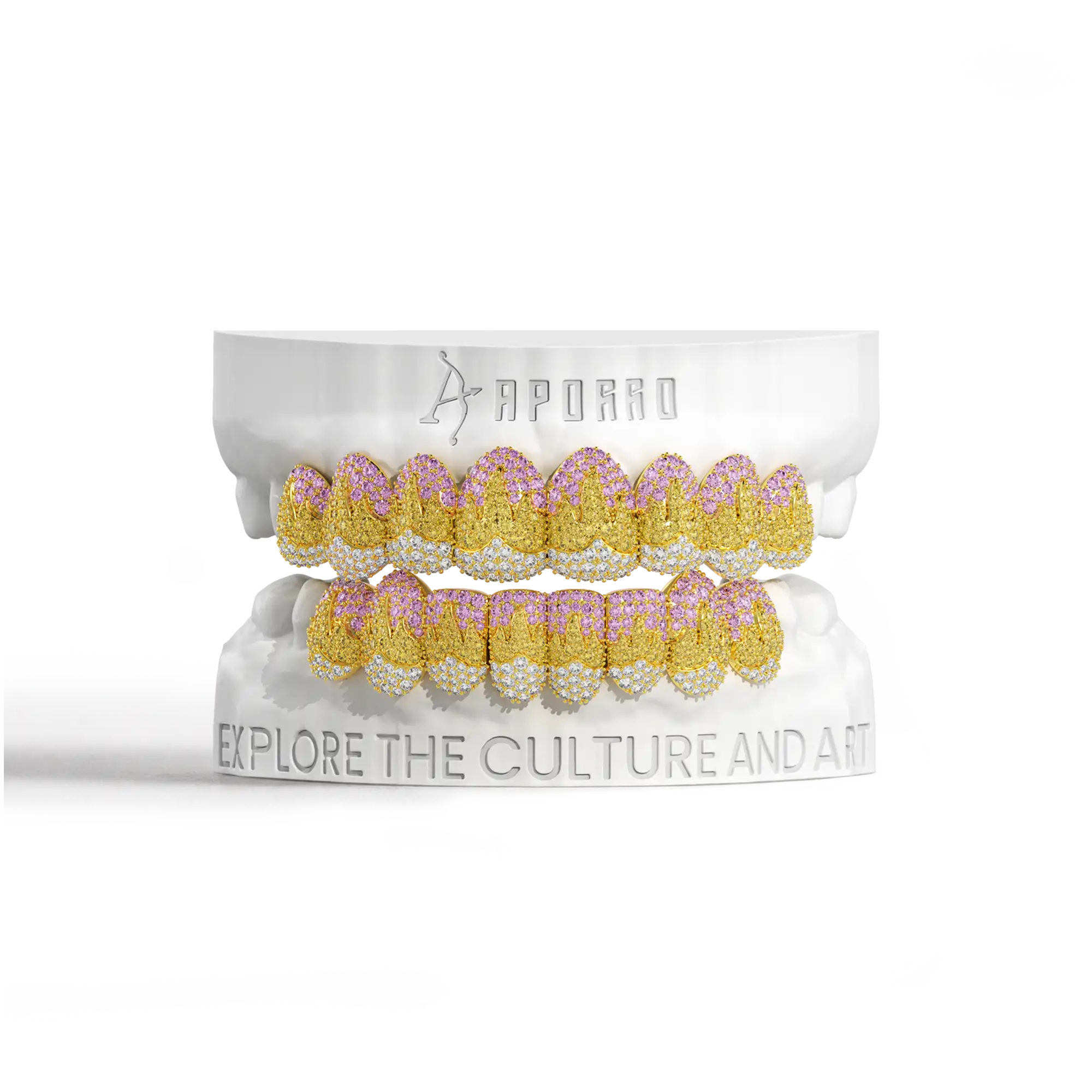 Melting Color Flame Pave Grillz