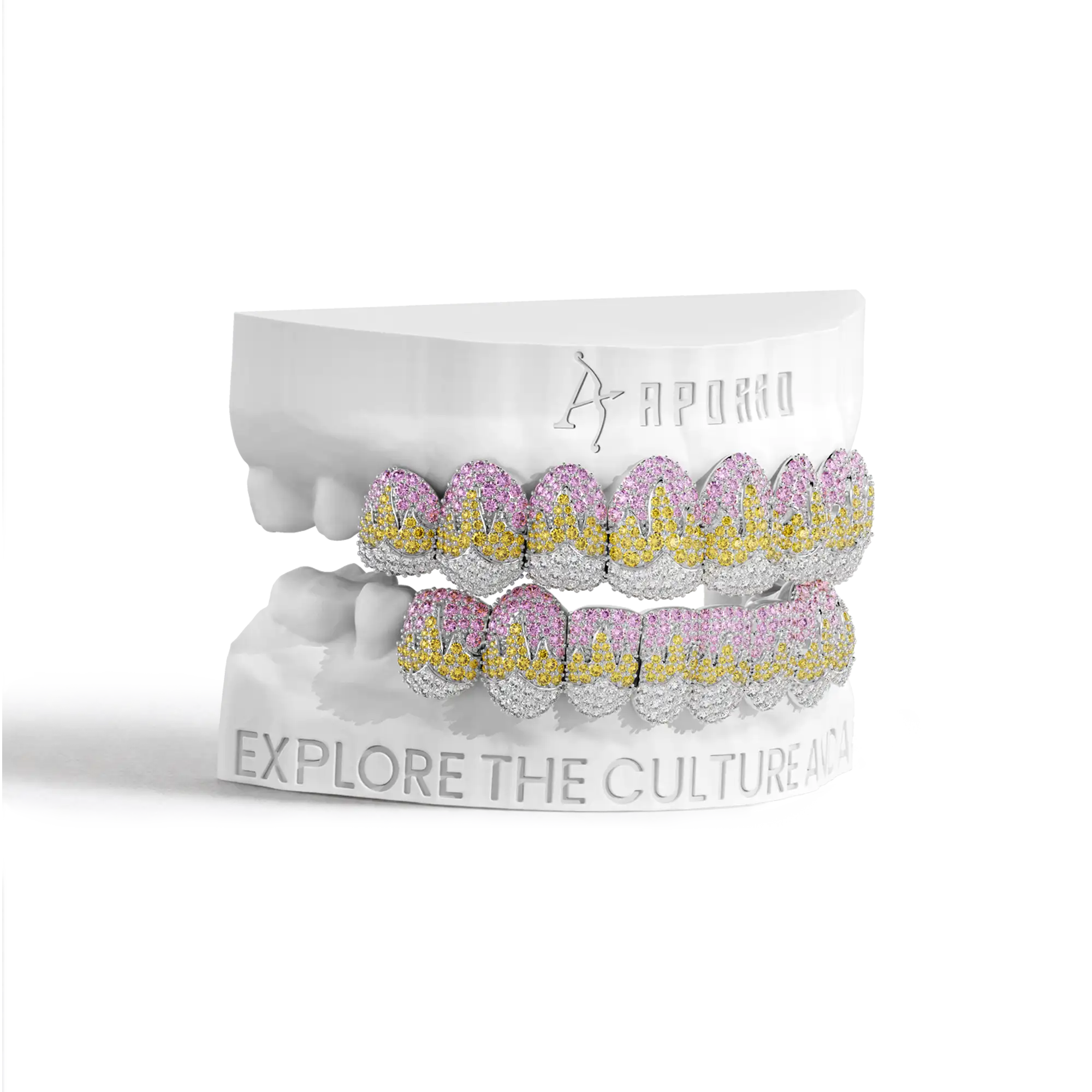 Melting Color Flame Pave Grillz