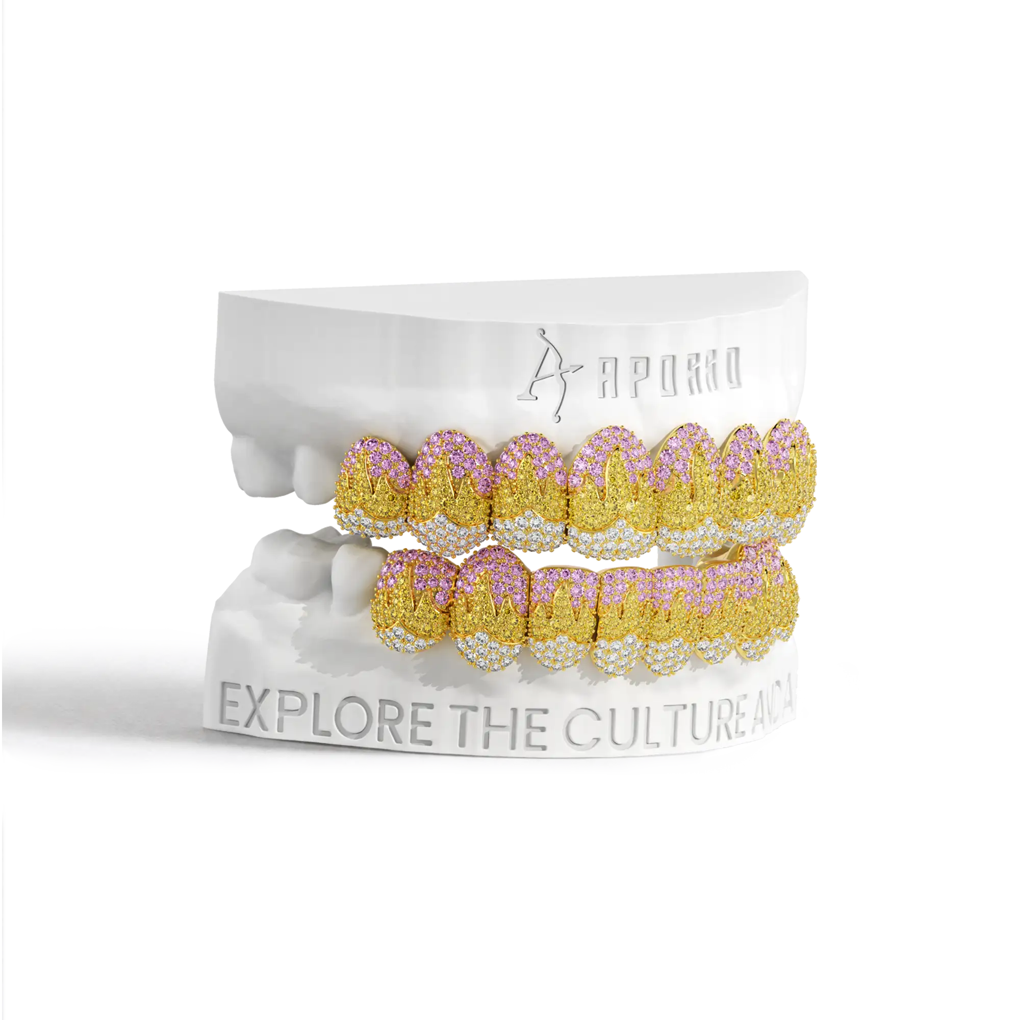 Melting Color Flame Pave Grillz