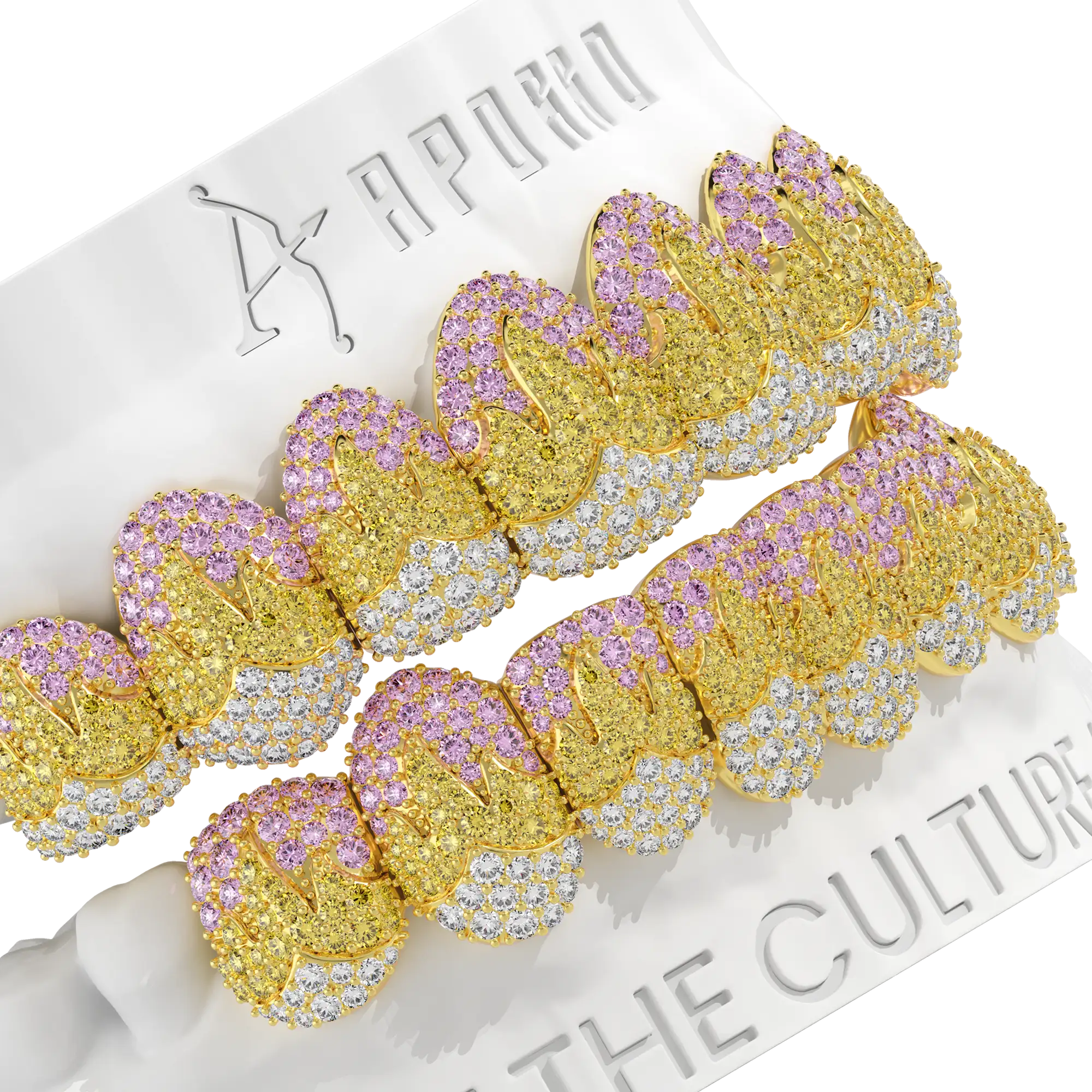 Melting Color Flame Pave Grillz