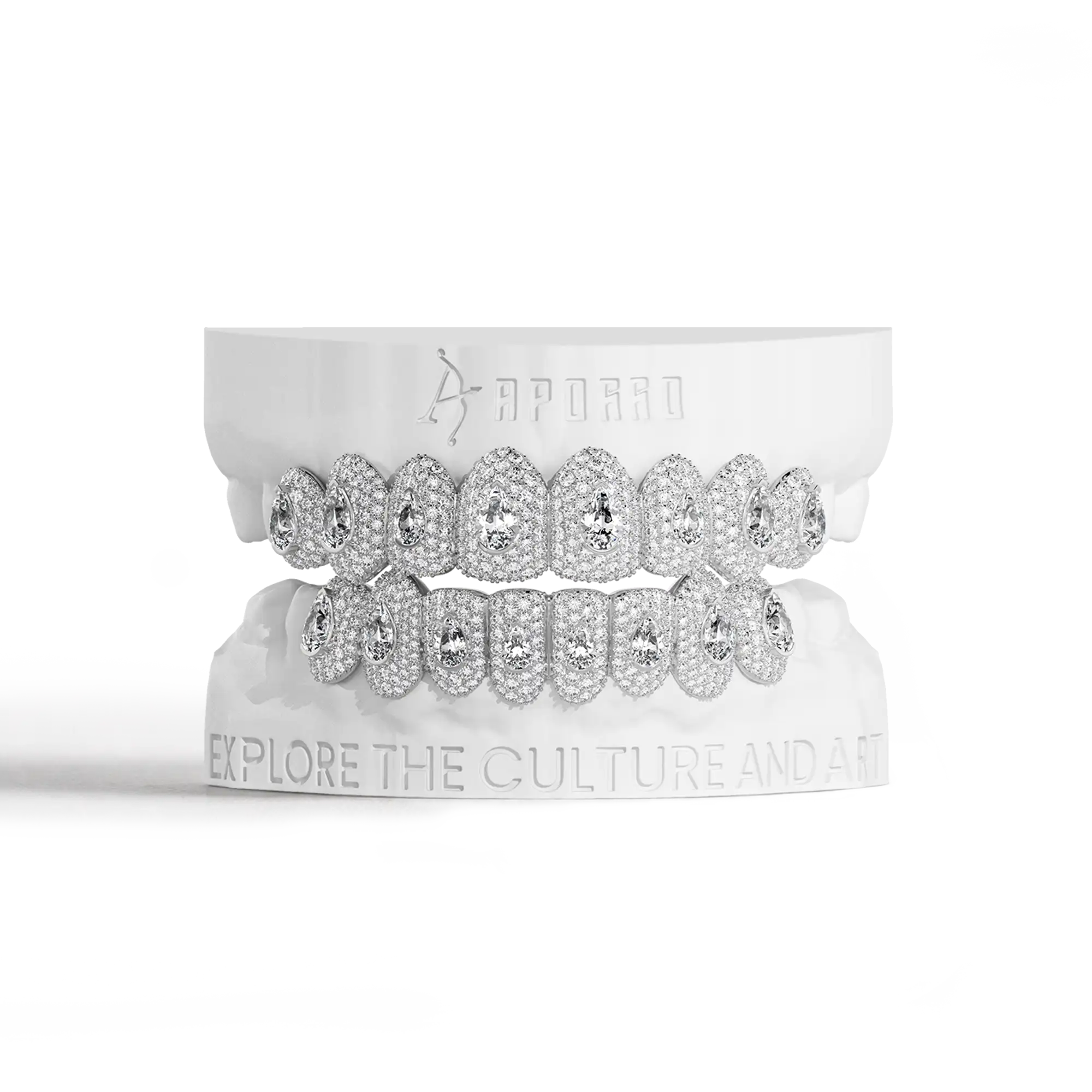 Custom Pear-Cut Full-Pavé Grillz