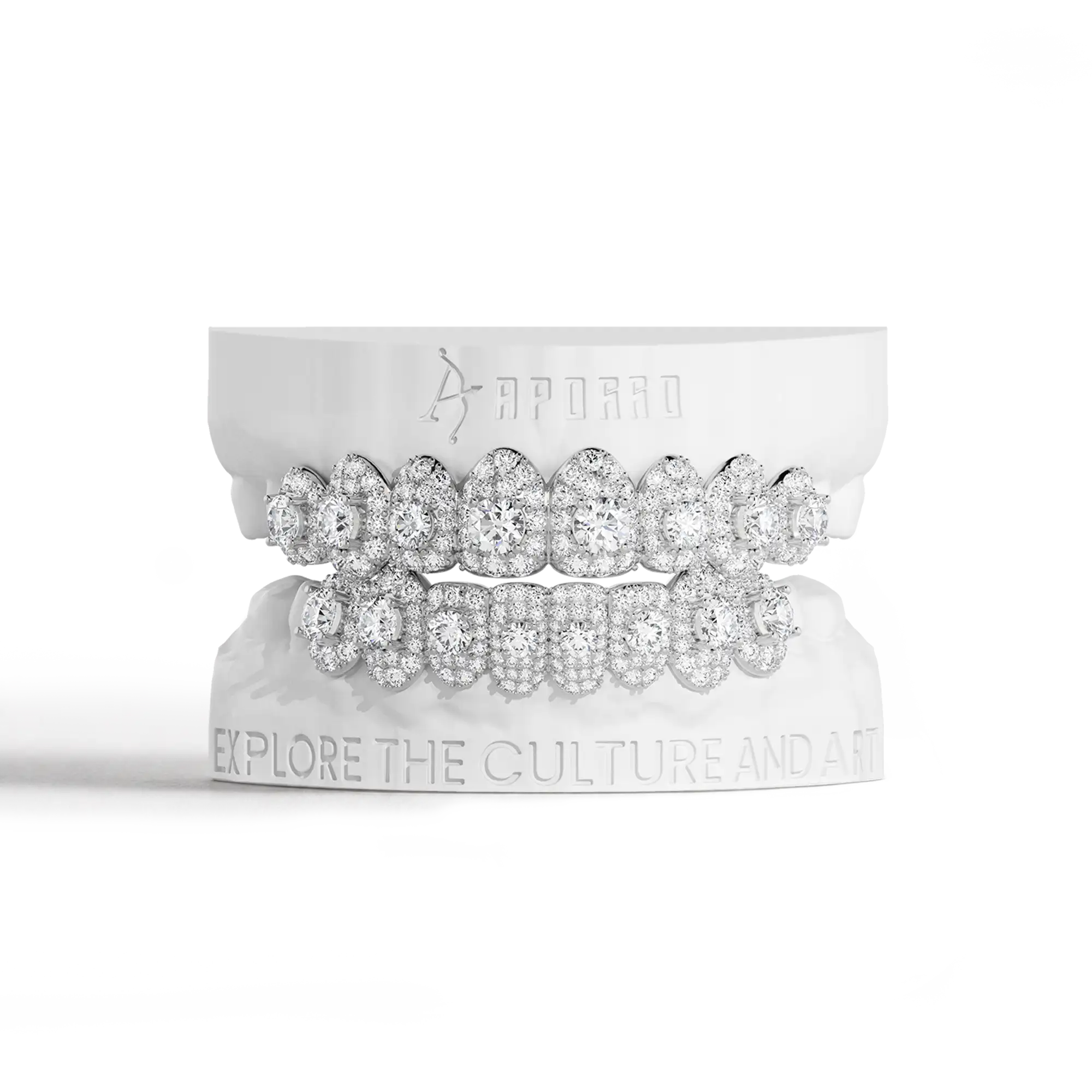 Custom Center Stone in a Full-Pavé Setting Grillz
