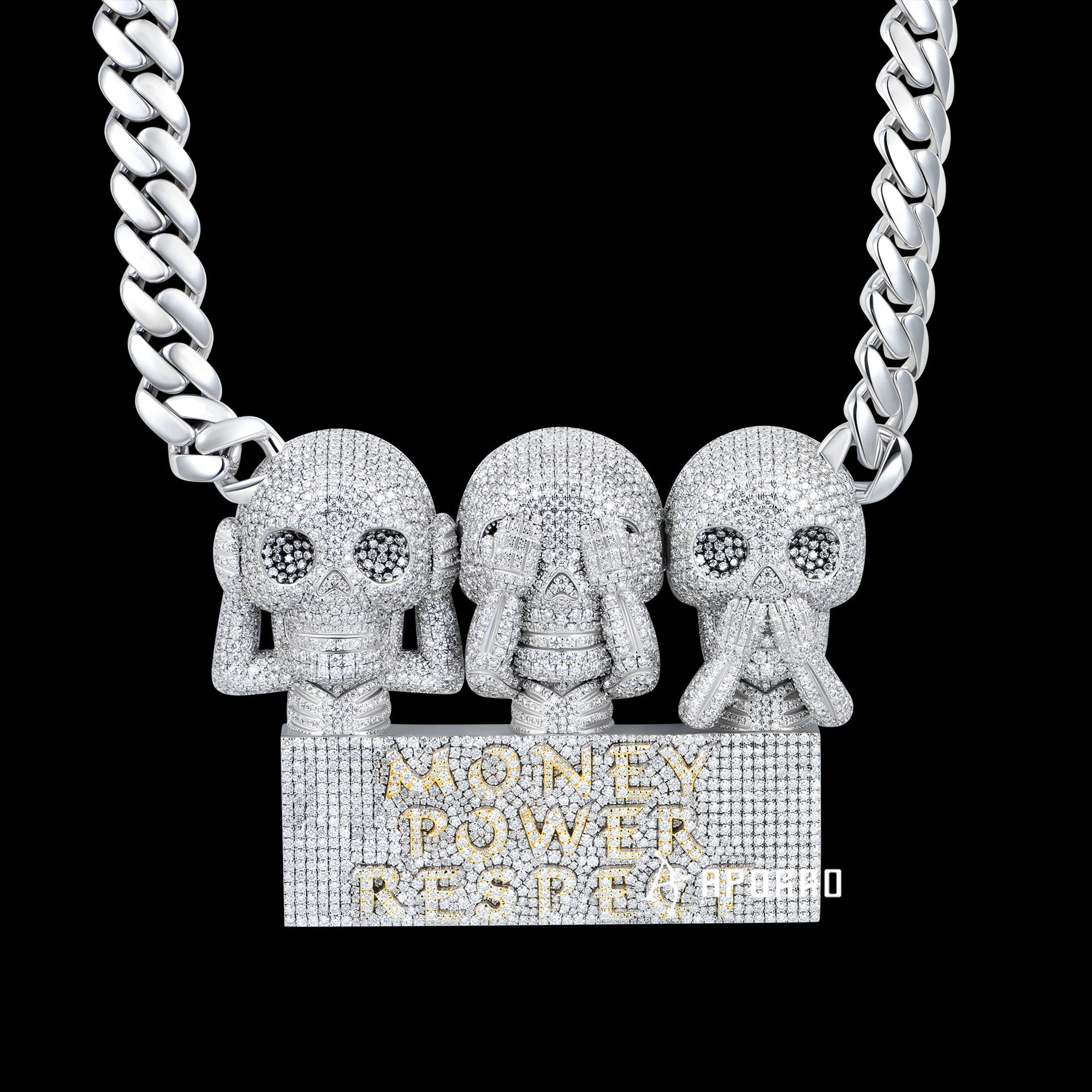 Aporro Premium Custom Skull Halskette