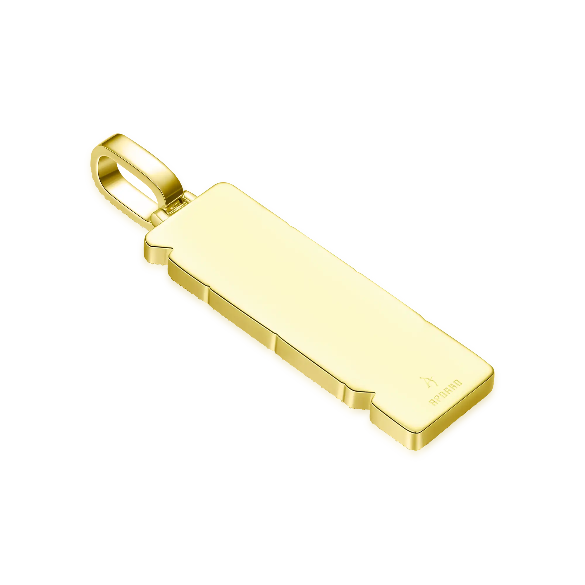 Custom Iced Mix-cut Vertical Pendant - Width - 21mm