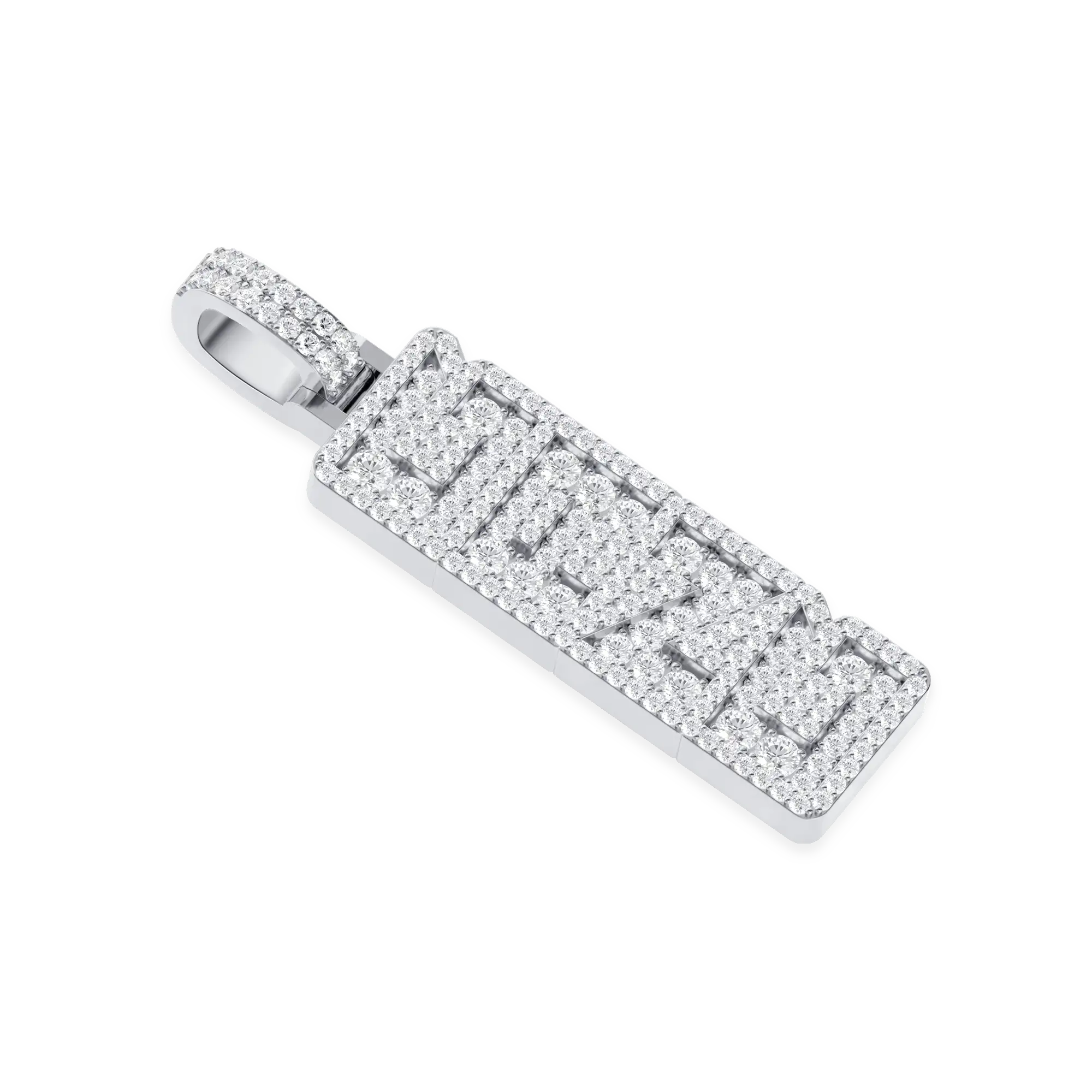 Custom Iced Vertical Letter Pendant